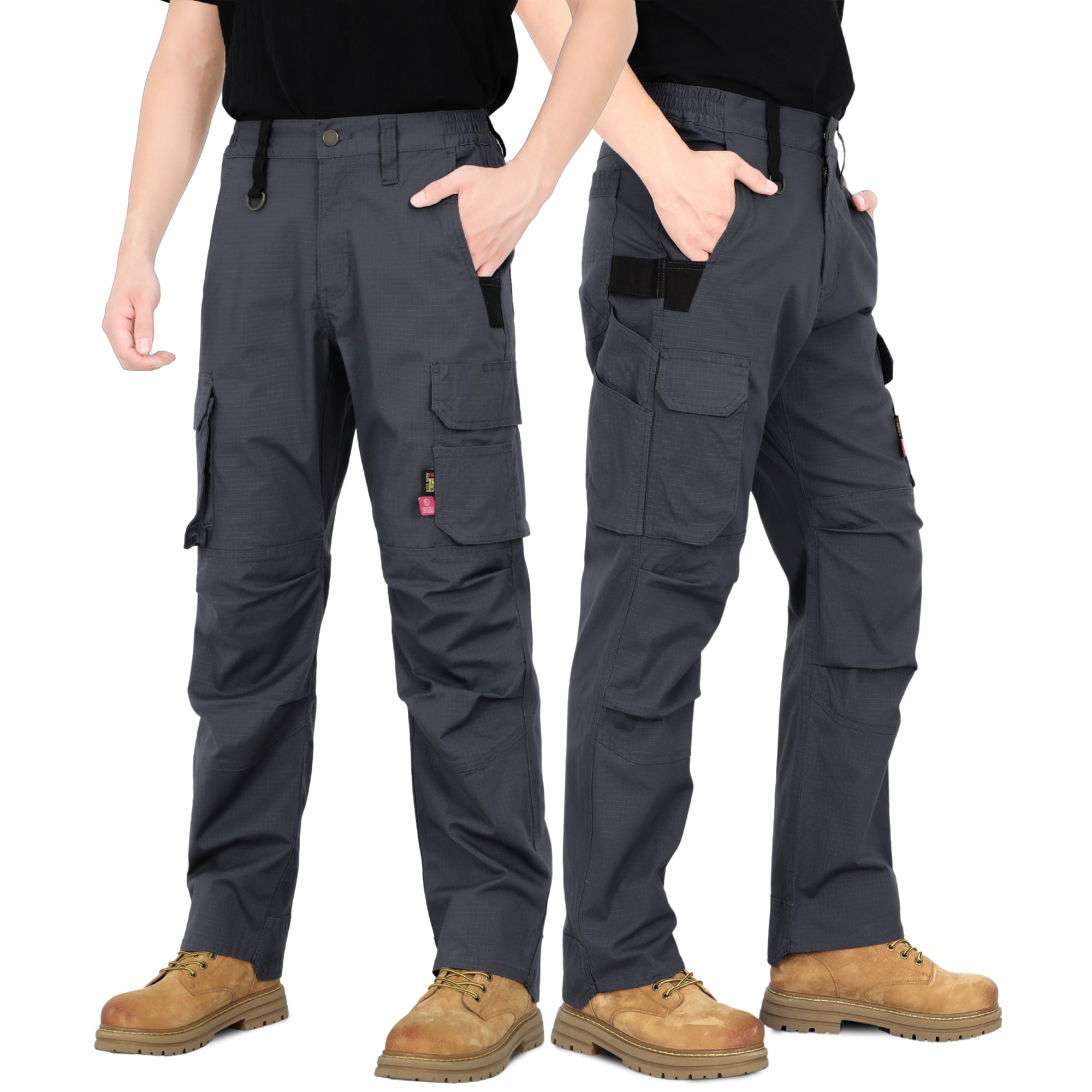 6oz Lightweight Rip stop Relaxed Fit FR Stretch Cargo Reinforced Work Carpenter Pants-8528