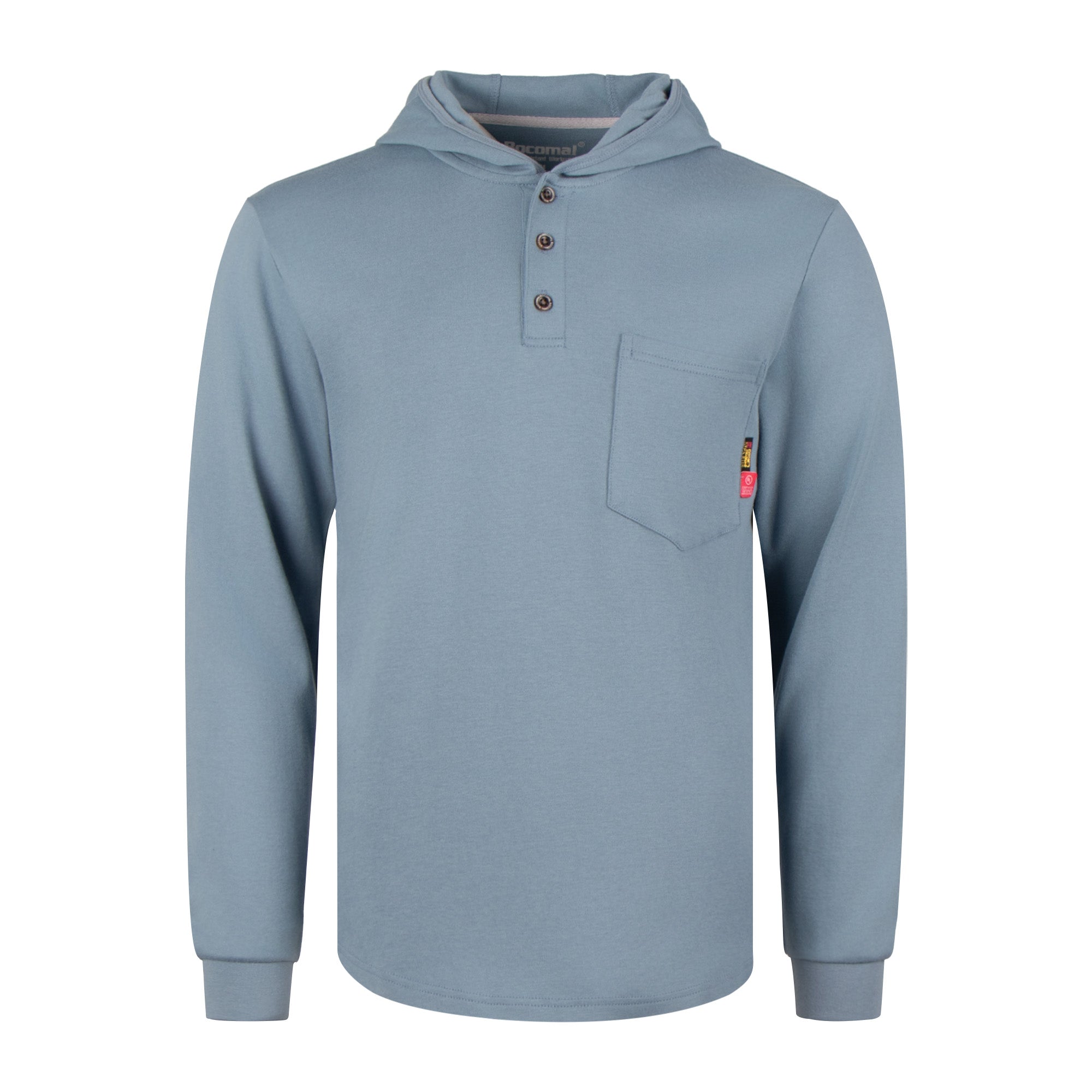 7OZ Cotton Flame-Resistant Hooded Henley T-Shirt - B103