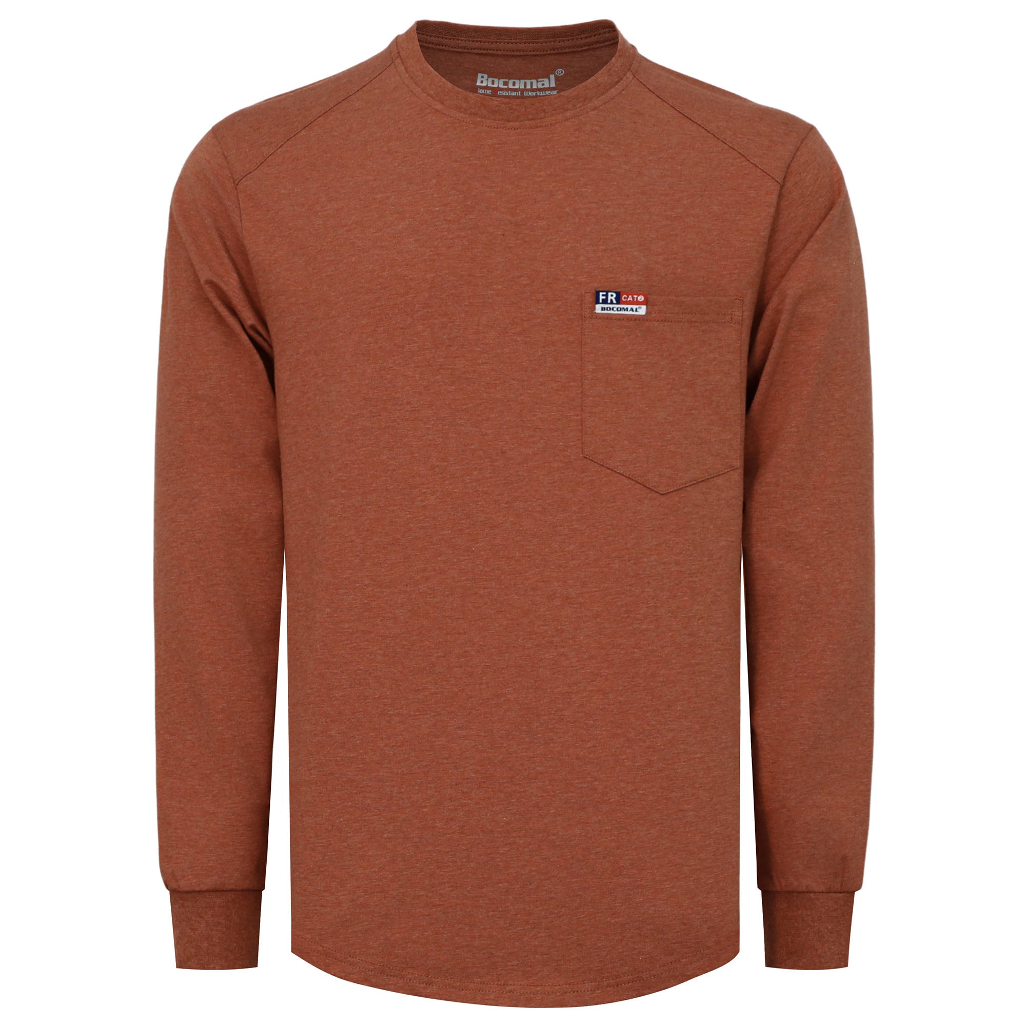 6OZ Crewneck Cotton Tencel Heather Blended Flame Resistant Work T-Shirt - A335