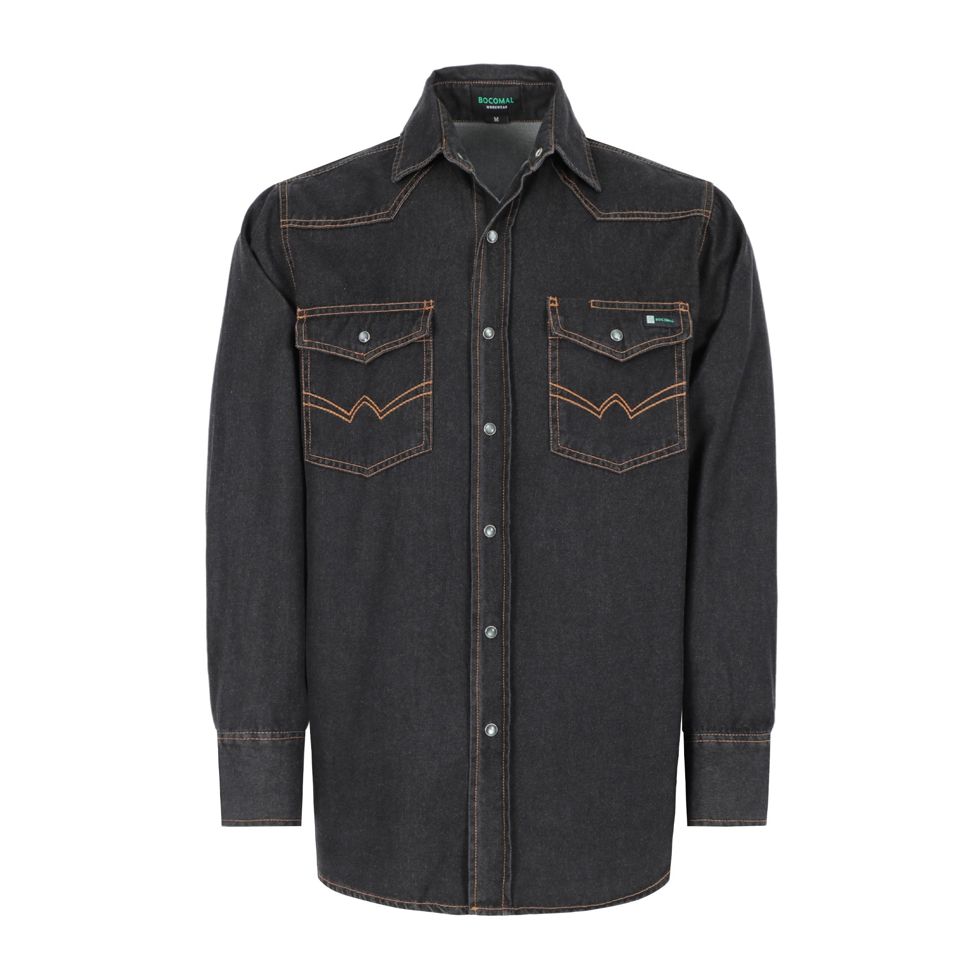 BOCOMAL Men's FR 6.5OZ Long Sleeve Twill Button Down Shirts,CAT 2