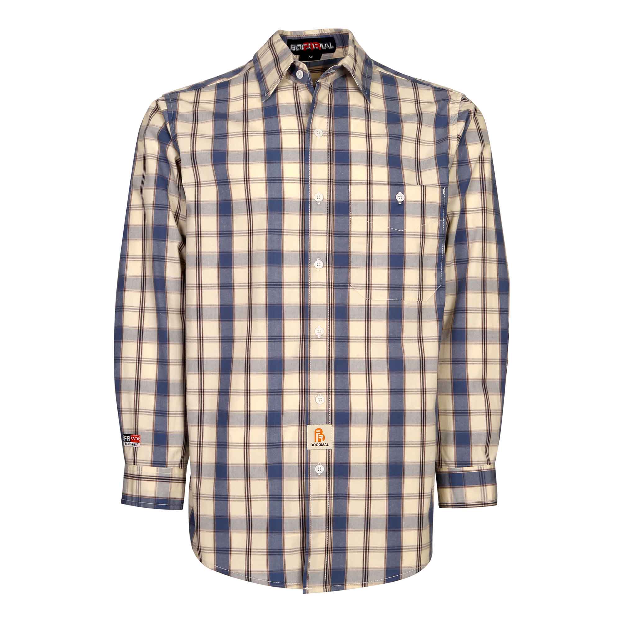4.5OZ Printed Plaid Shirts With Button（Final Sale）-0823