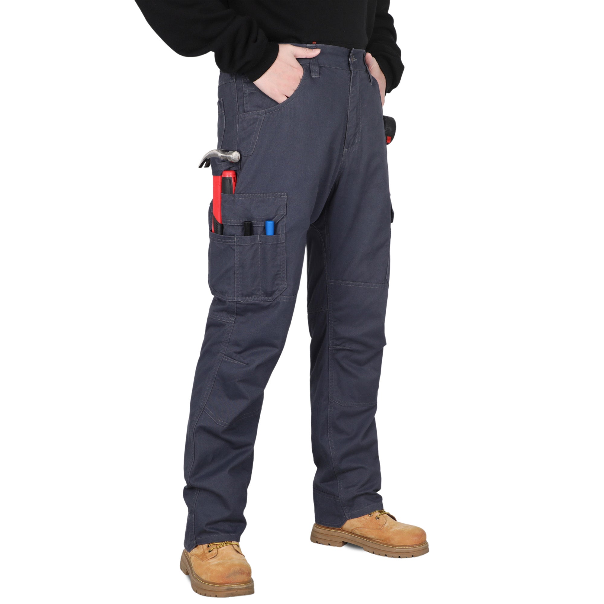 7oz Men's 12 Multi-Pockets 100% C Dura Comfort Water/Stain Resistant Work Cargo Pants - 031D
