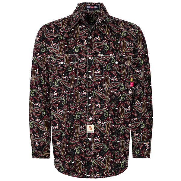 6.5OZ Printed Paisley Lightweight FR Shirts With Pearl Snap