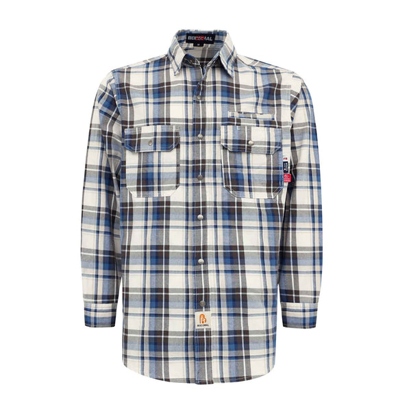 7.5OZ Printed Plaid Shirts With Metal Button