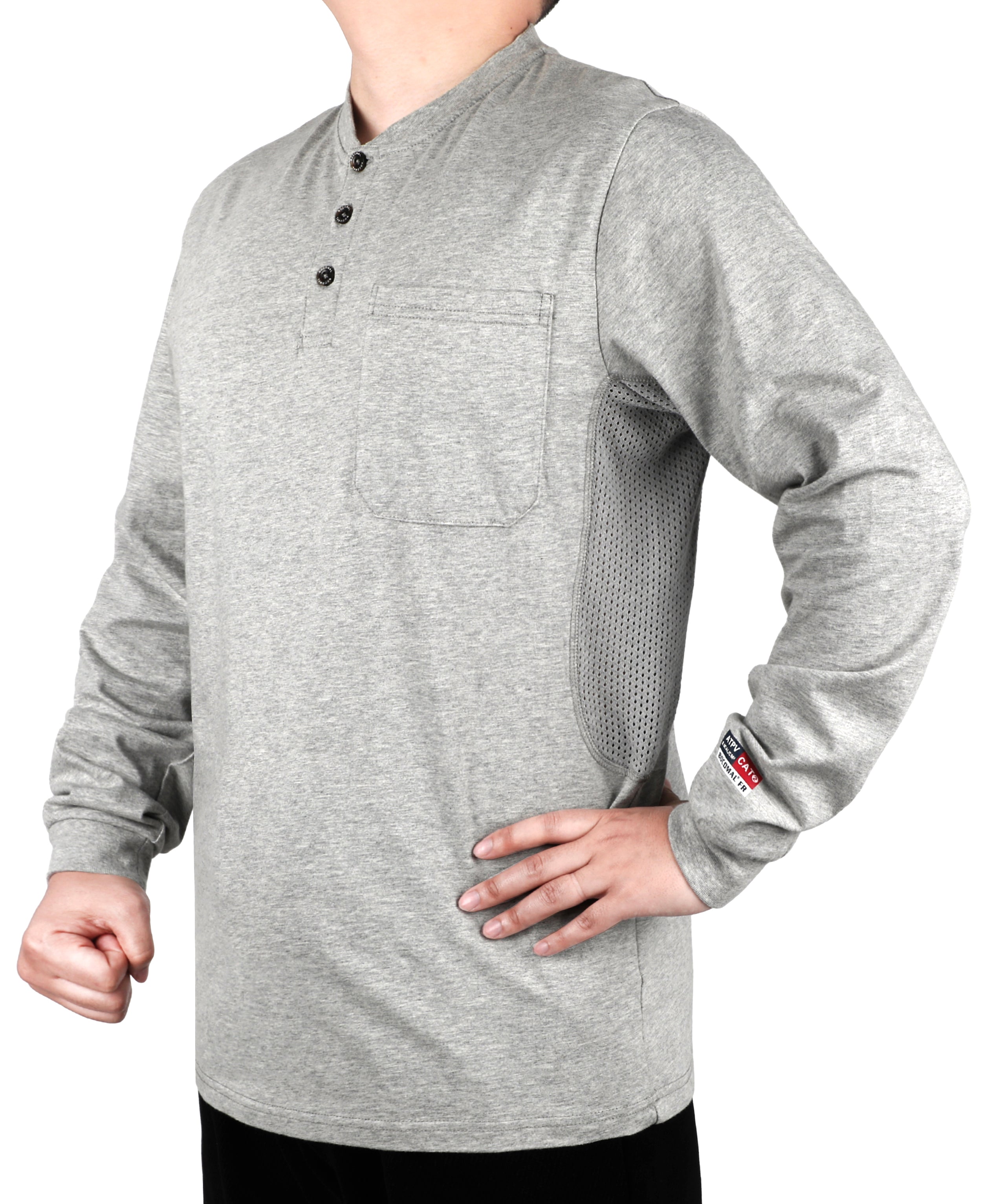 6OZ Button Pullover T-Shirts/Breathable Vented Design-6908
