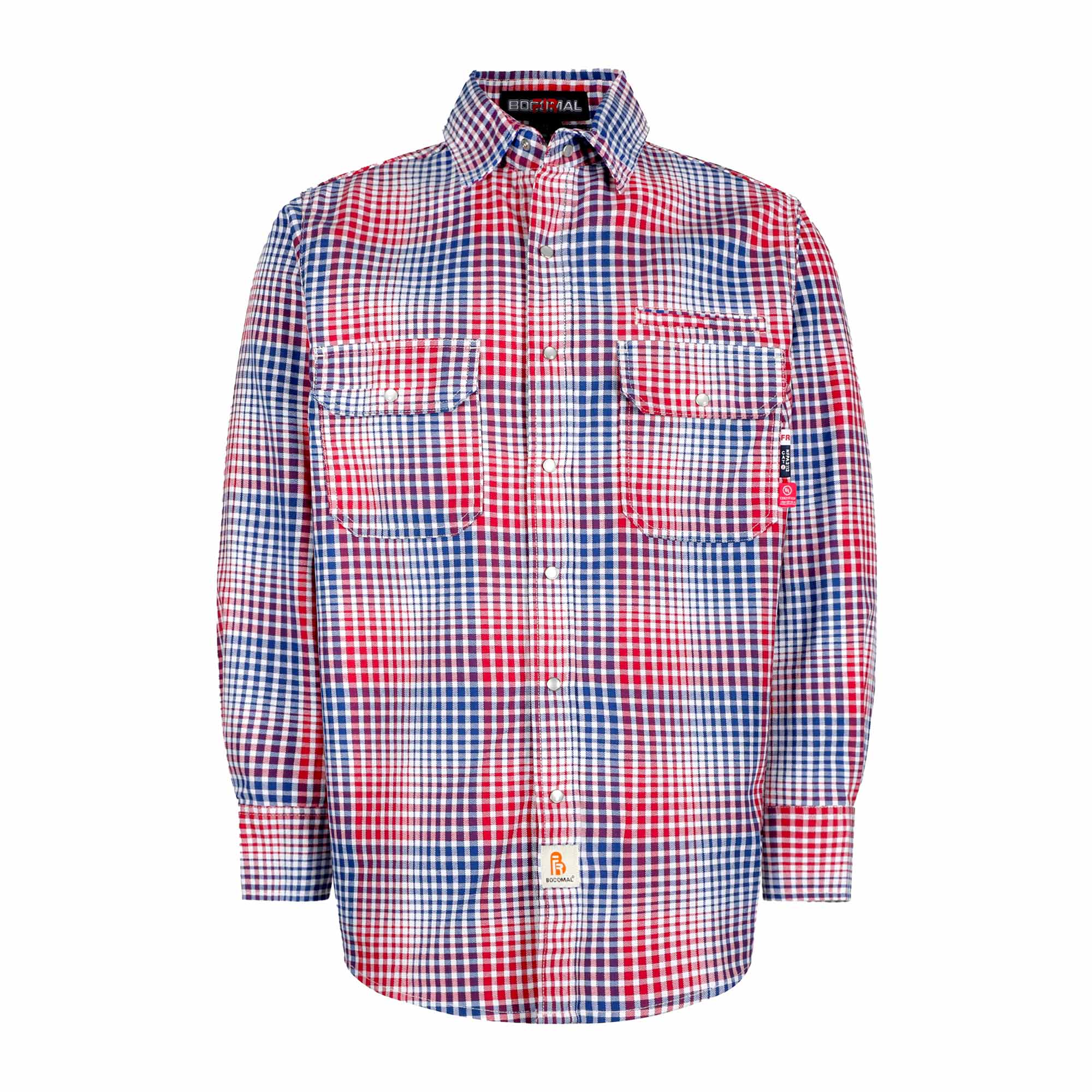 7.5OZ Printed Plaid Shirts With Metal Button(Final Sale)-3710