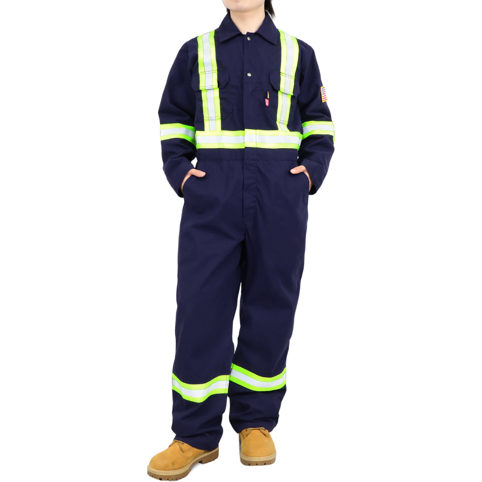 7.5OZ Cotton Twill FR Hi Vis Work Coverall - 2401HV