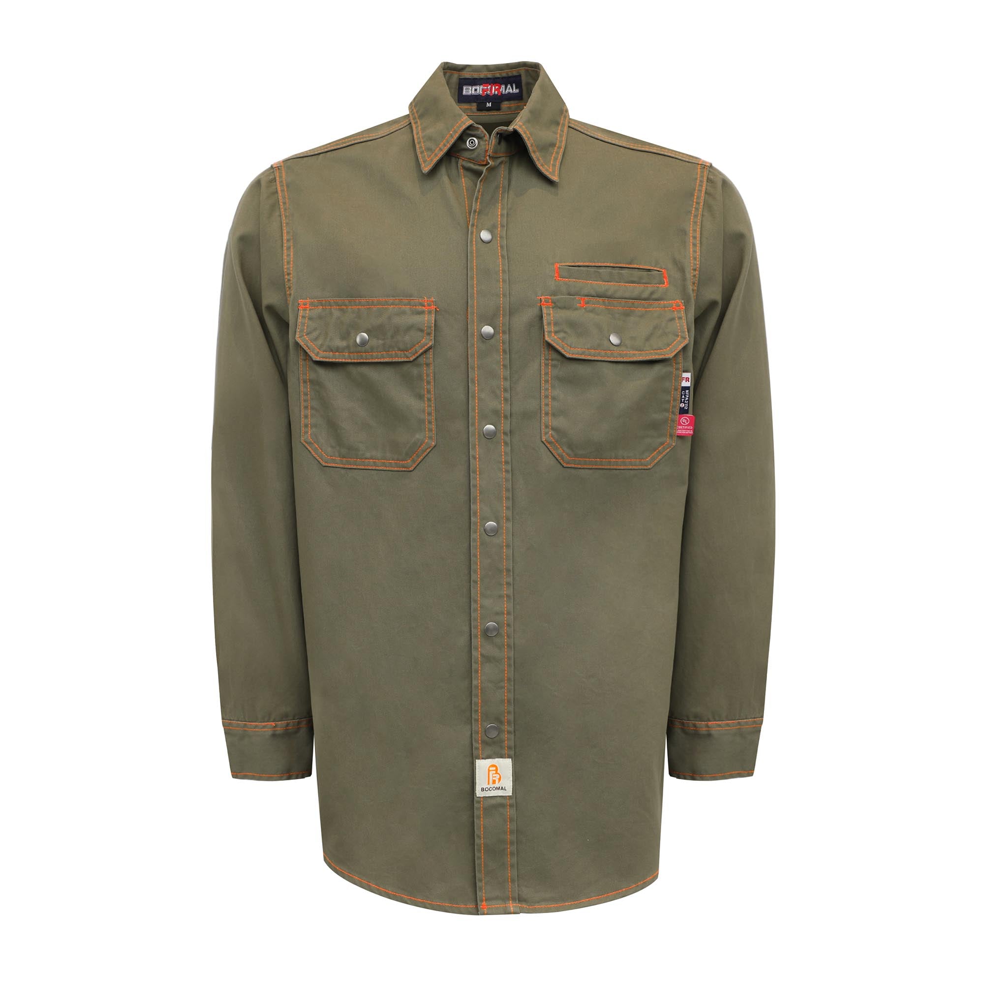 7.5OZ Solid Color  Shirts With Metal Button/Decorative Thread(Final sale)-3701