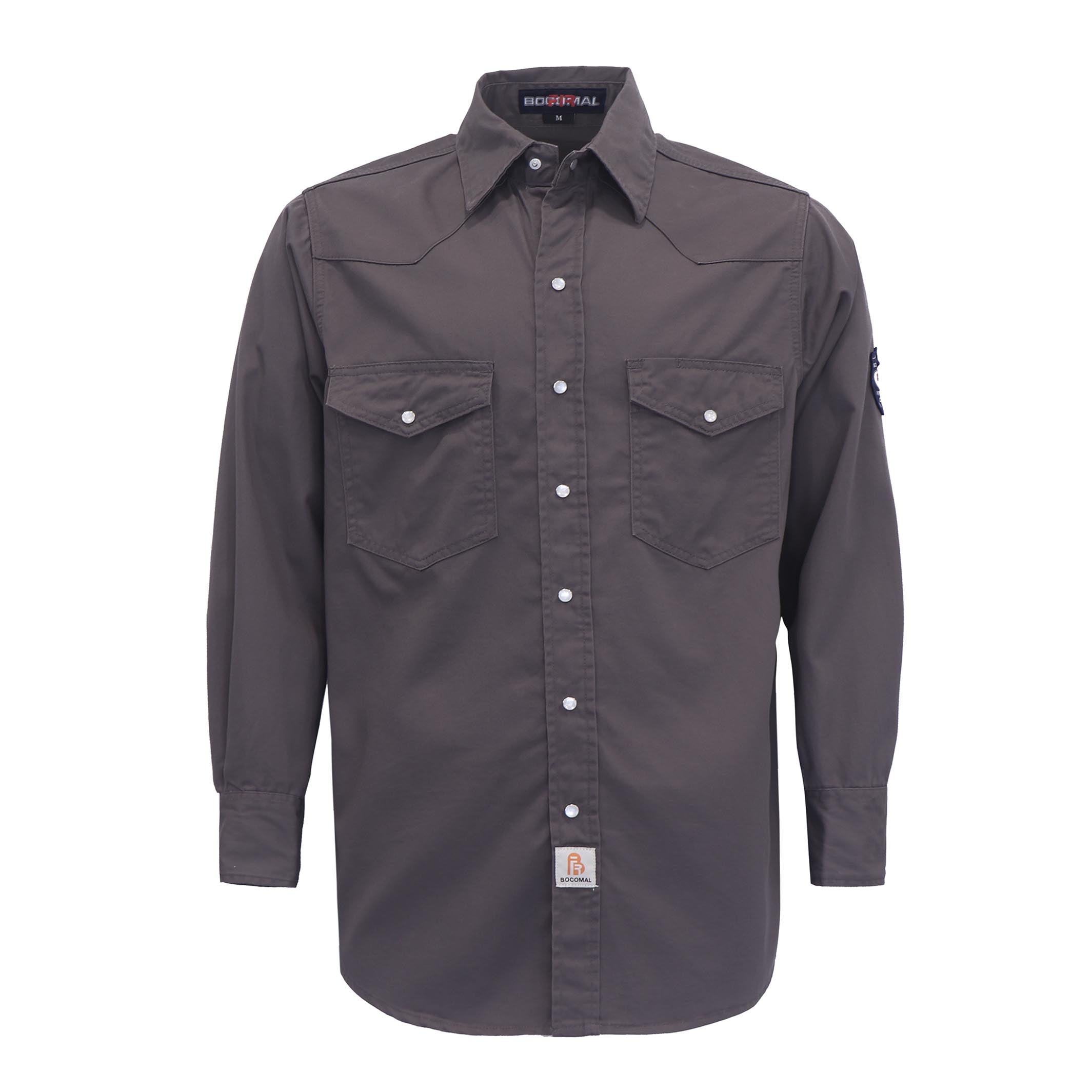 7.5OZ Solid Color Classic Shirts With Pearl Snap-10901
