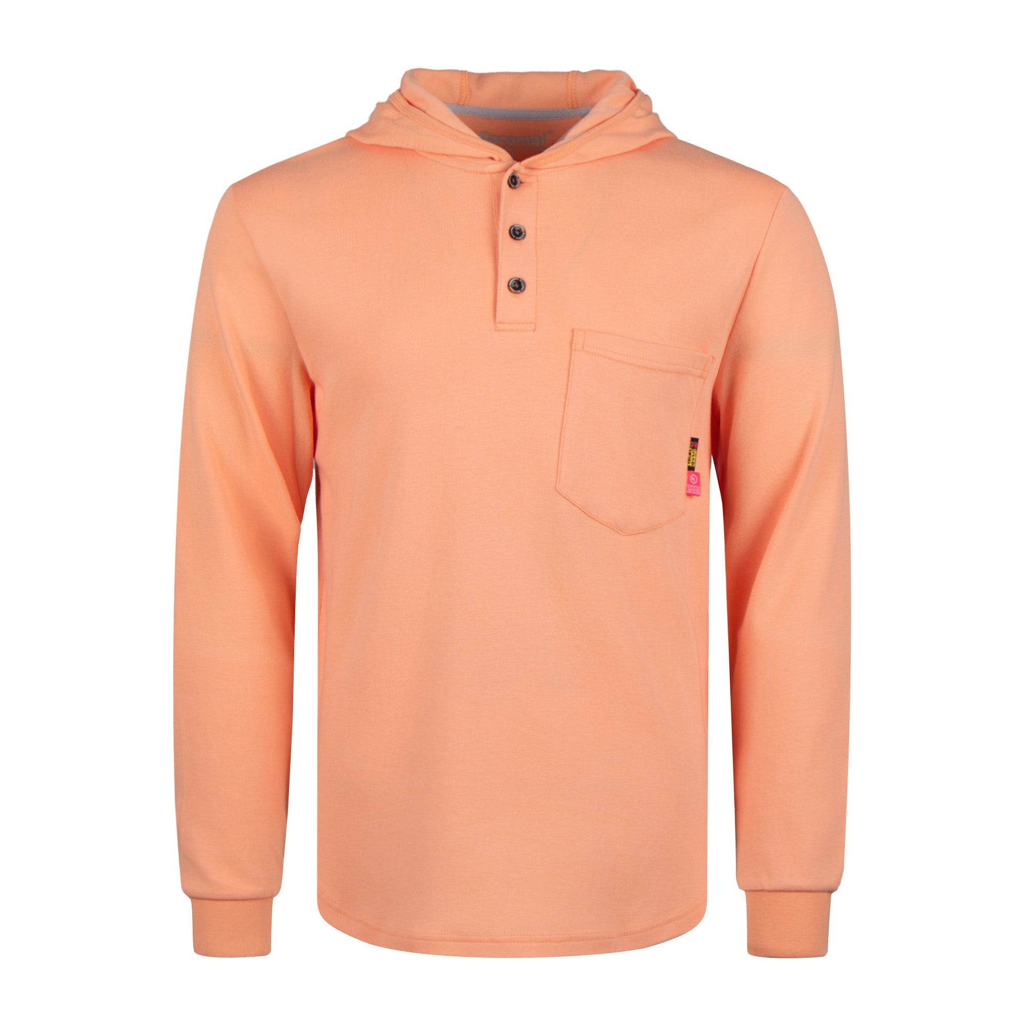 7OZ Cotton Flame-Resistant Hooded Henley T-Shirt - B103