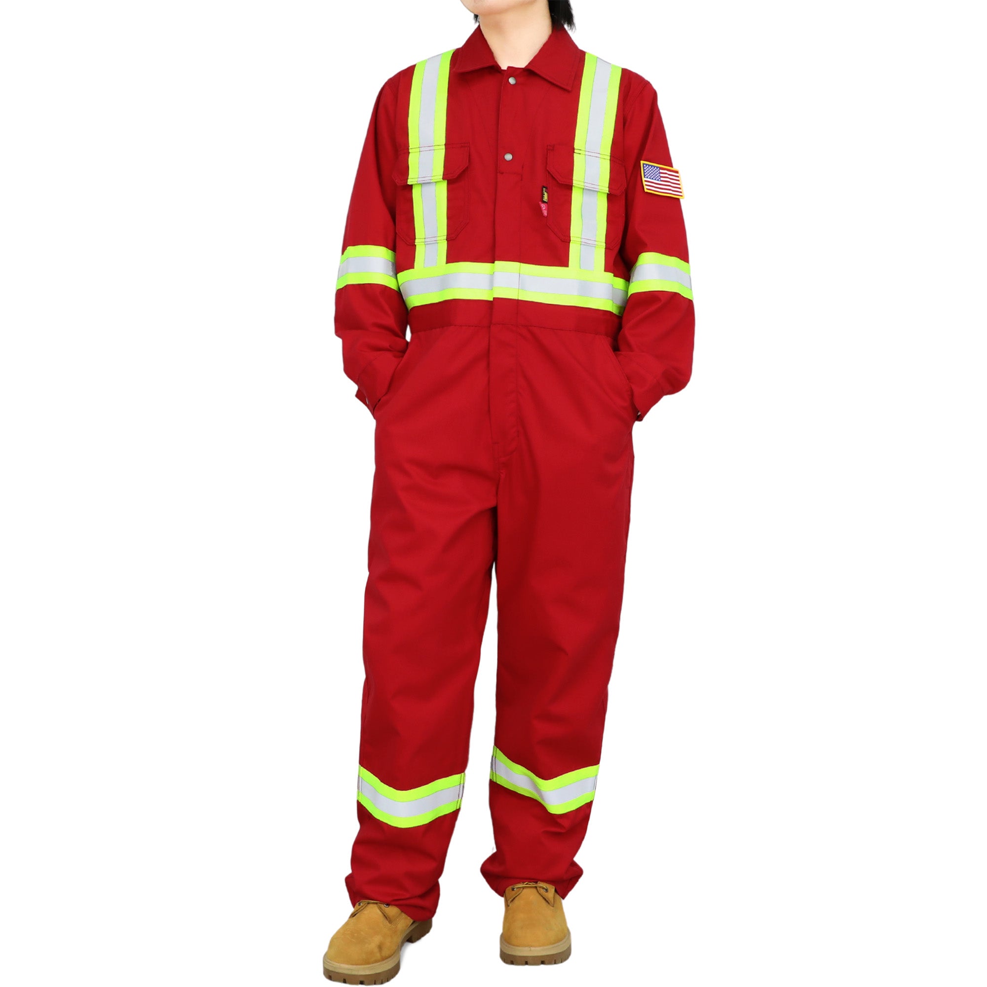 7.5OZ Cotton Twill FR Hi Vis Work Coverall - 2401HV