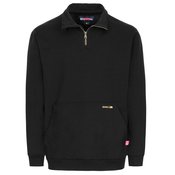 7.5oz Midweight Non-Fleece Mock Neck 1/4 Quarter Zipper Water/Stain Repellent Fire Resistant Sweater Shirts