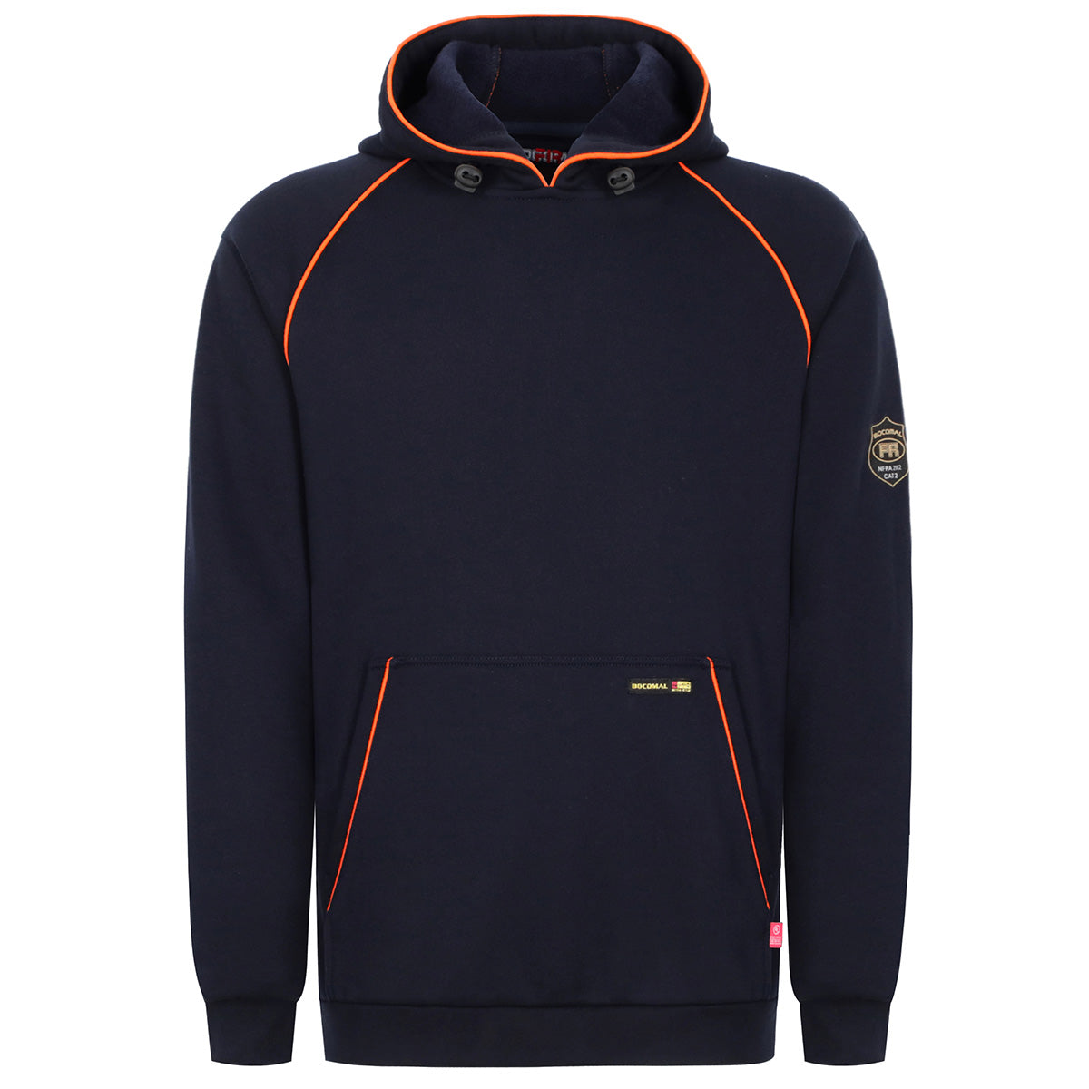 12oz Heavyweight Cotton Fleece FR Hi-Vis Hooded Sweatshirts-4931B