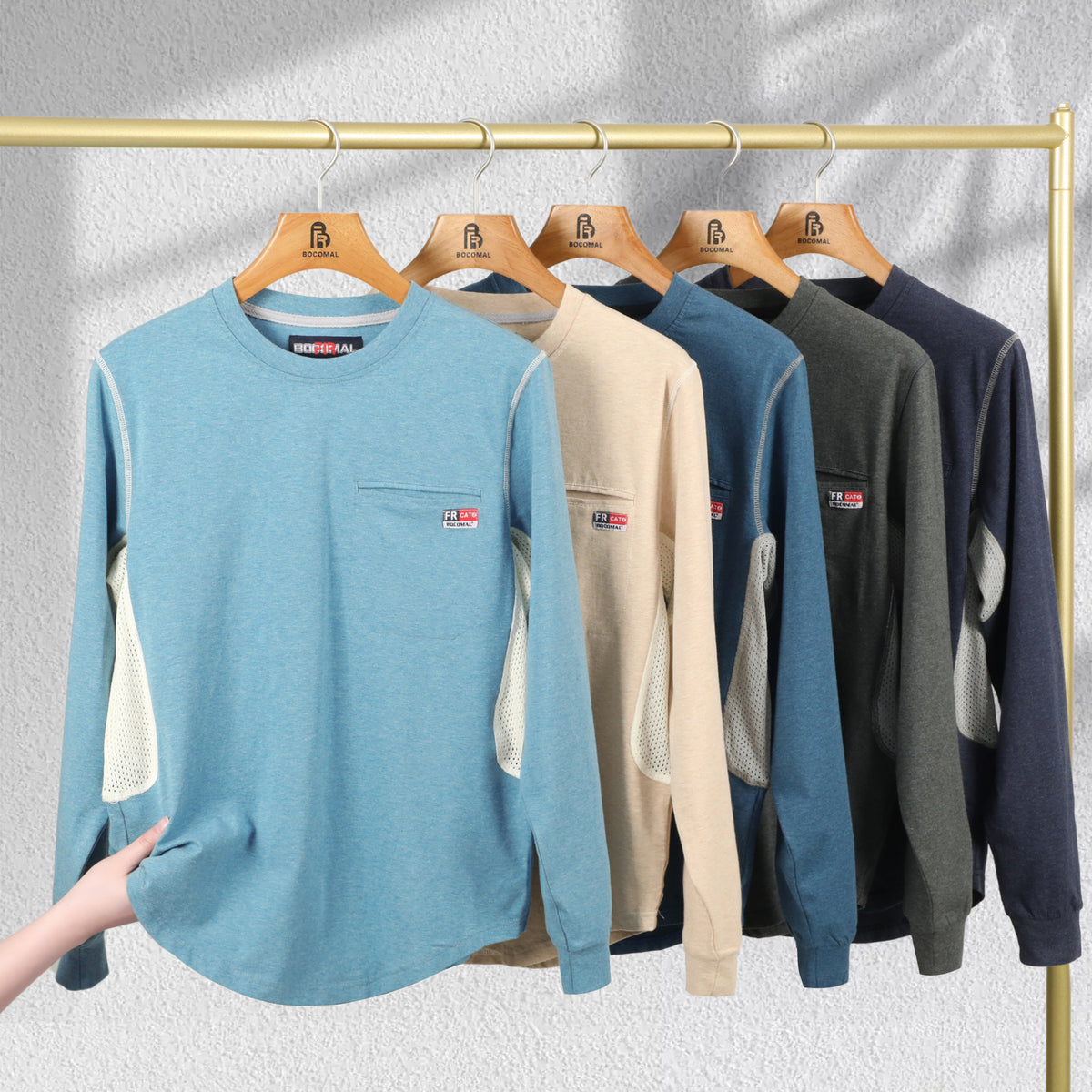 4.5OZ Vented Mesh Loose Fit EX Lightweight Flame Resistant Crew Neck T-Shirts-9717