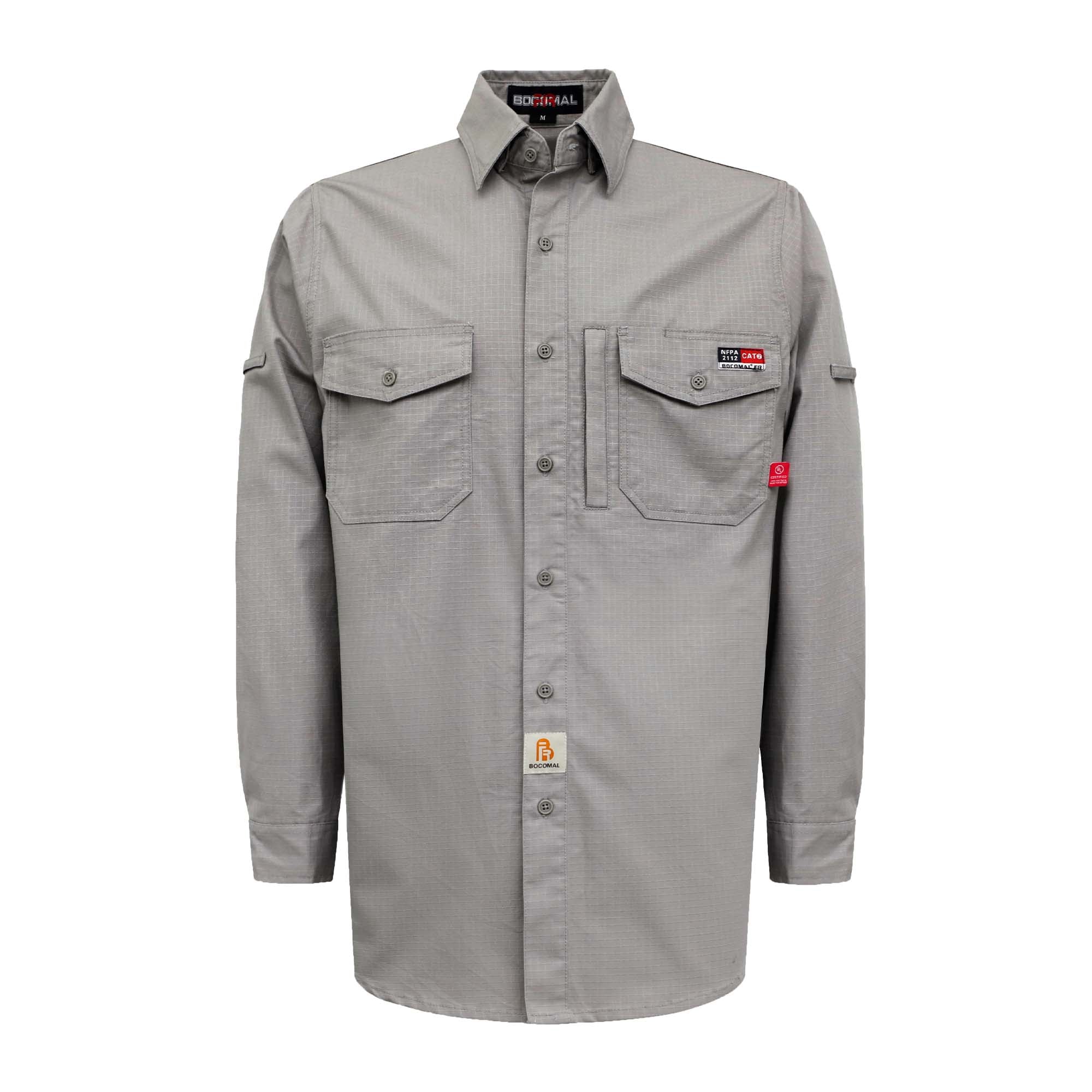 Fire Resistant Clothing BOCOMAL FR Shirts 6oz Ripstop Durable
