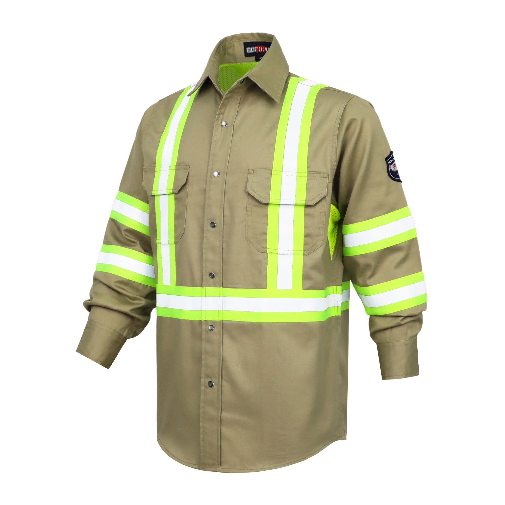 6.5OZ Lightweight Reflective High Visibility Breathable Mesh Vented FR Shirts - B207HV