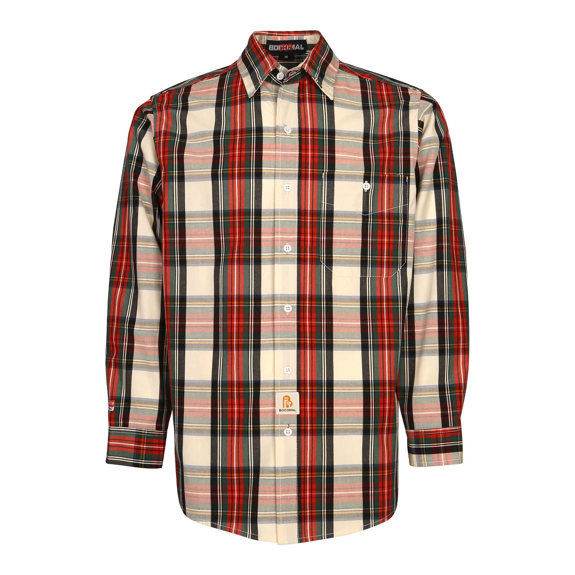 4.5OZ Printed Plaid Shirts With Button（Final Sale）-0823