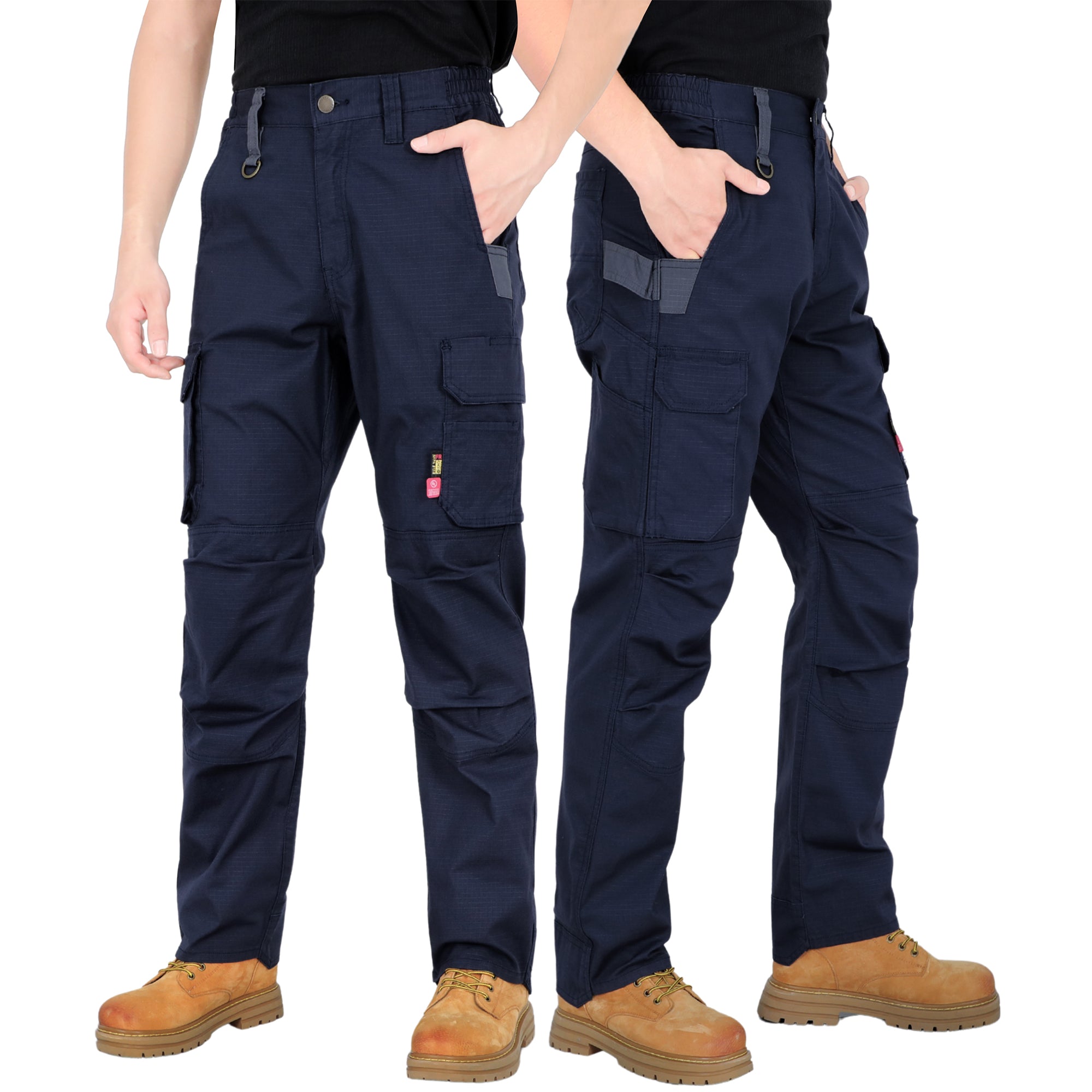 6oz Lightweight Rip stop Relaxed Fit FR Stretch Cargo Reinforced Work Carpenter Pants-8528