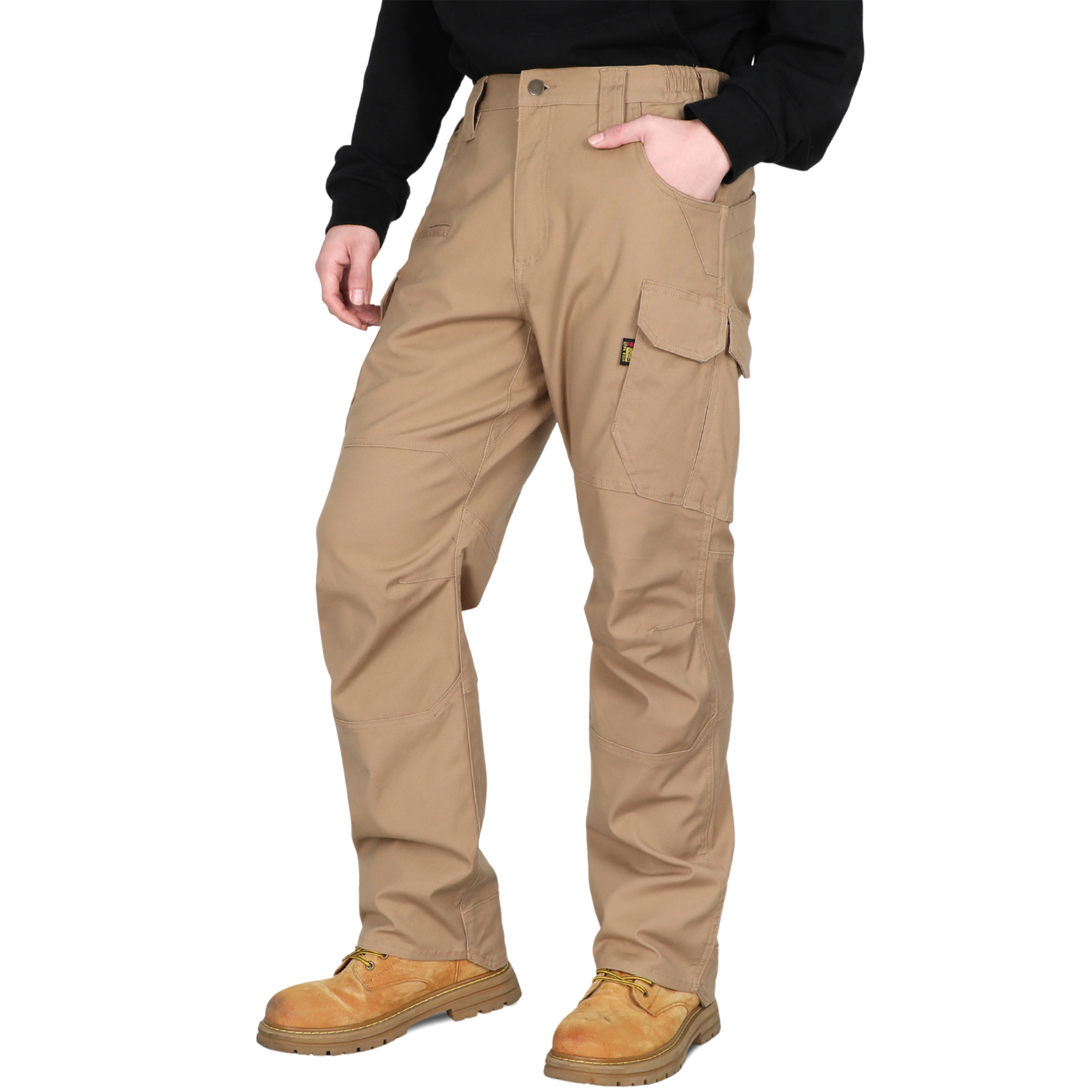 8.5OZ Cargo Pockets Dura-Stretch Rip-Stop Soft Canvas FR Reinforced Work Pants-8432