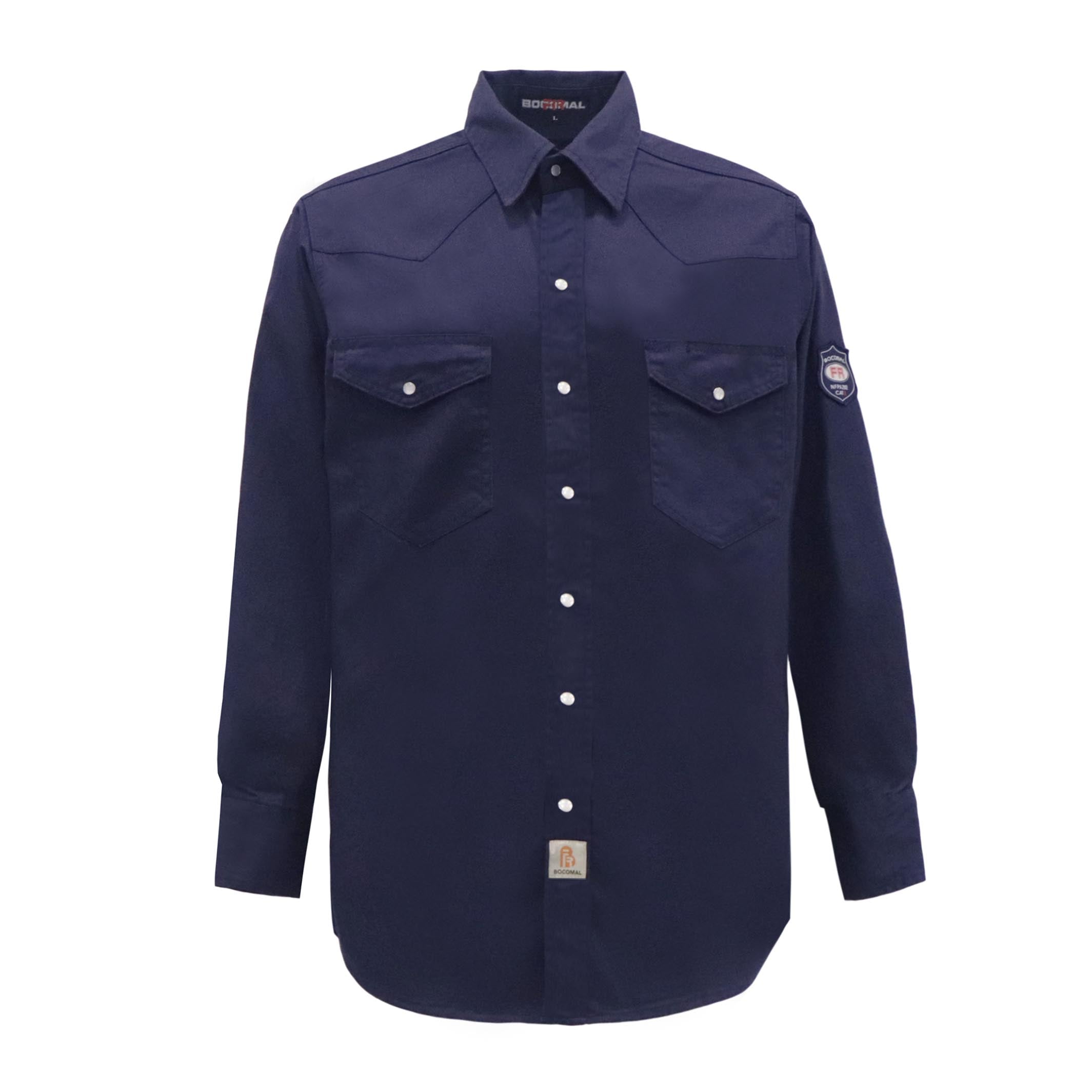 7.5OZ Solid Color Classic Shirts With Pearl Snap-10901