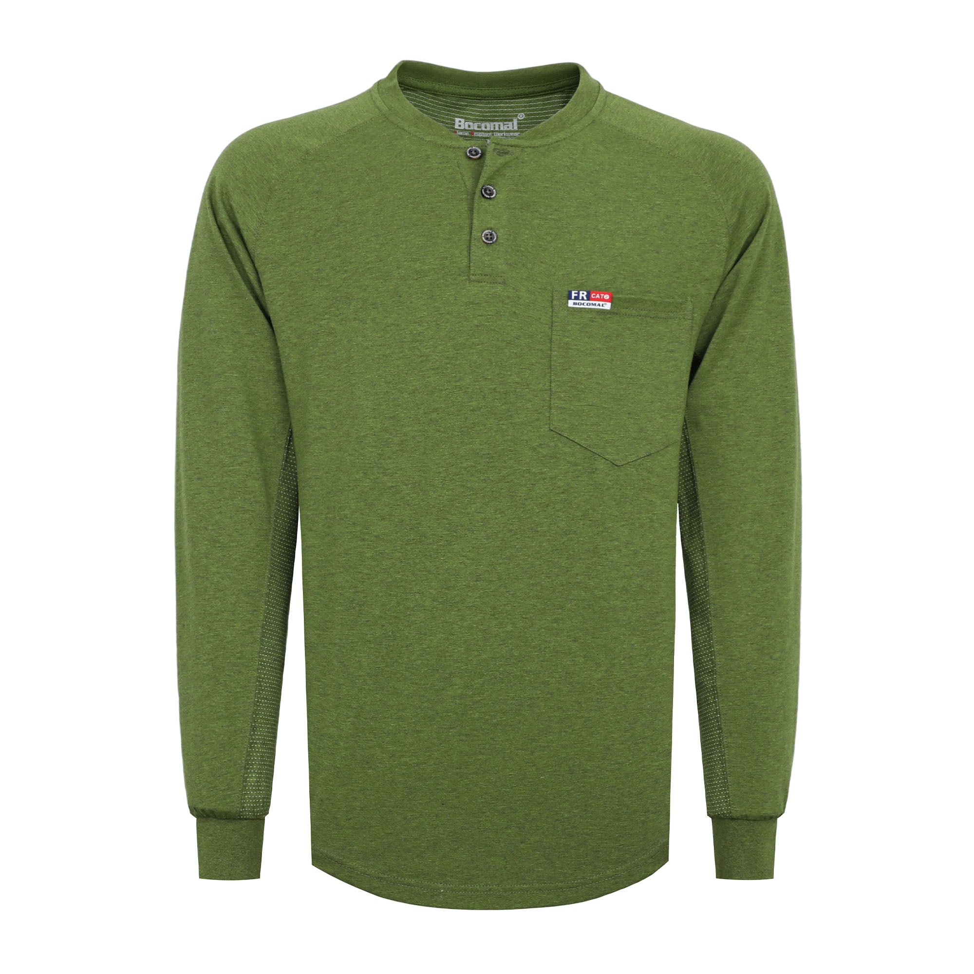 6OZ Henley Bird's-Eye Breathable Vented Mesh FR Tee-B535