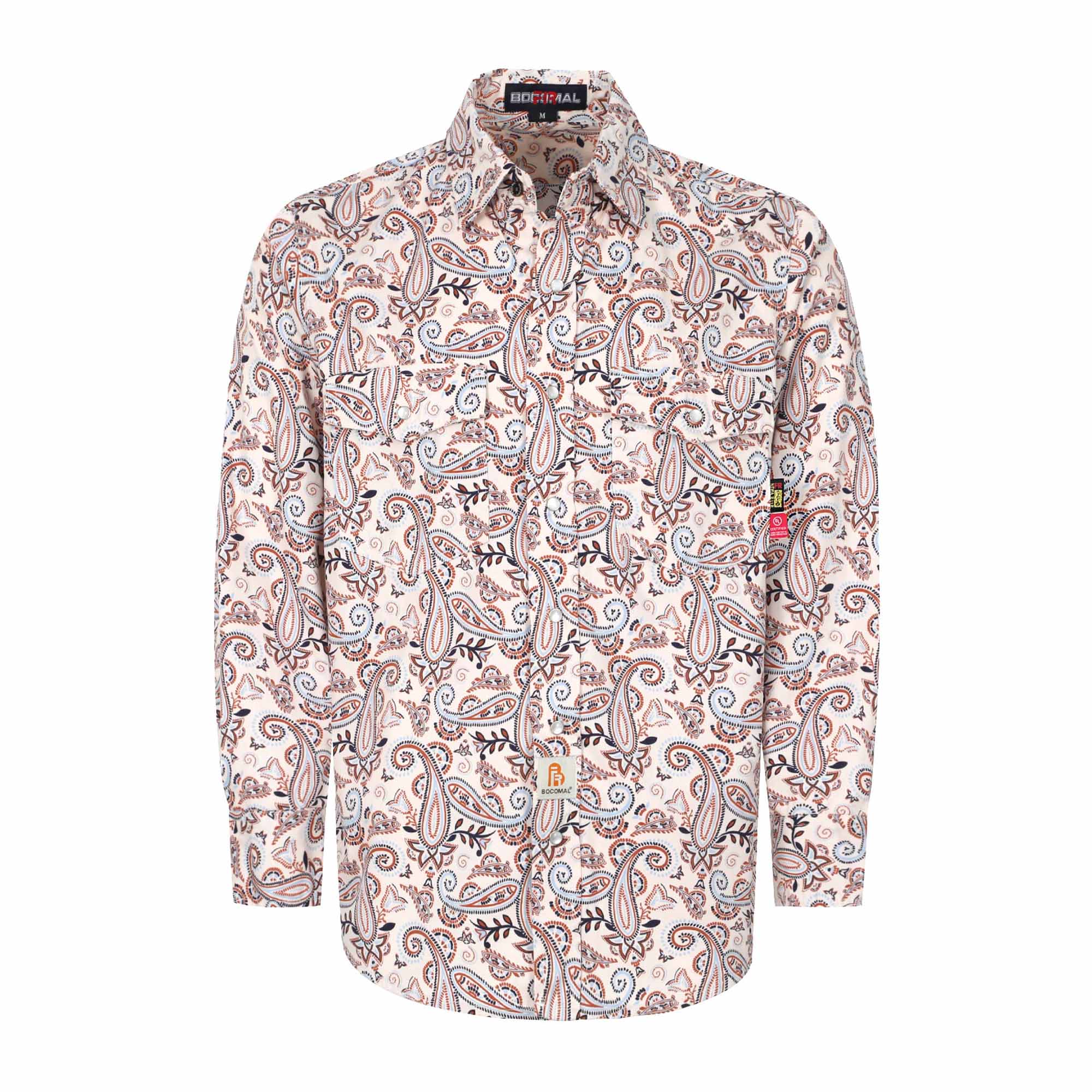 6.5OZ Lightweight Printed FR Shirts With Pearl Snap-0916A