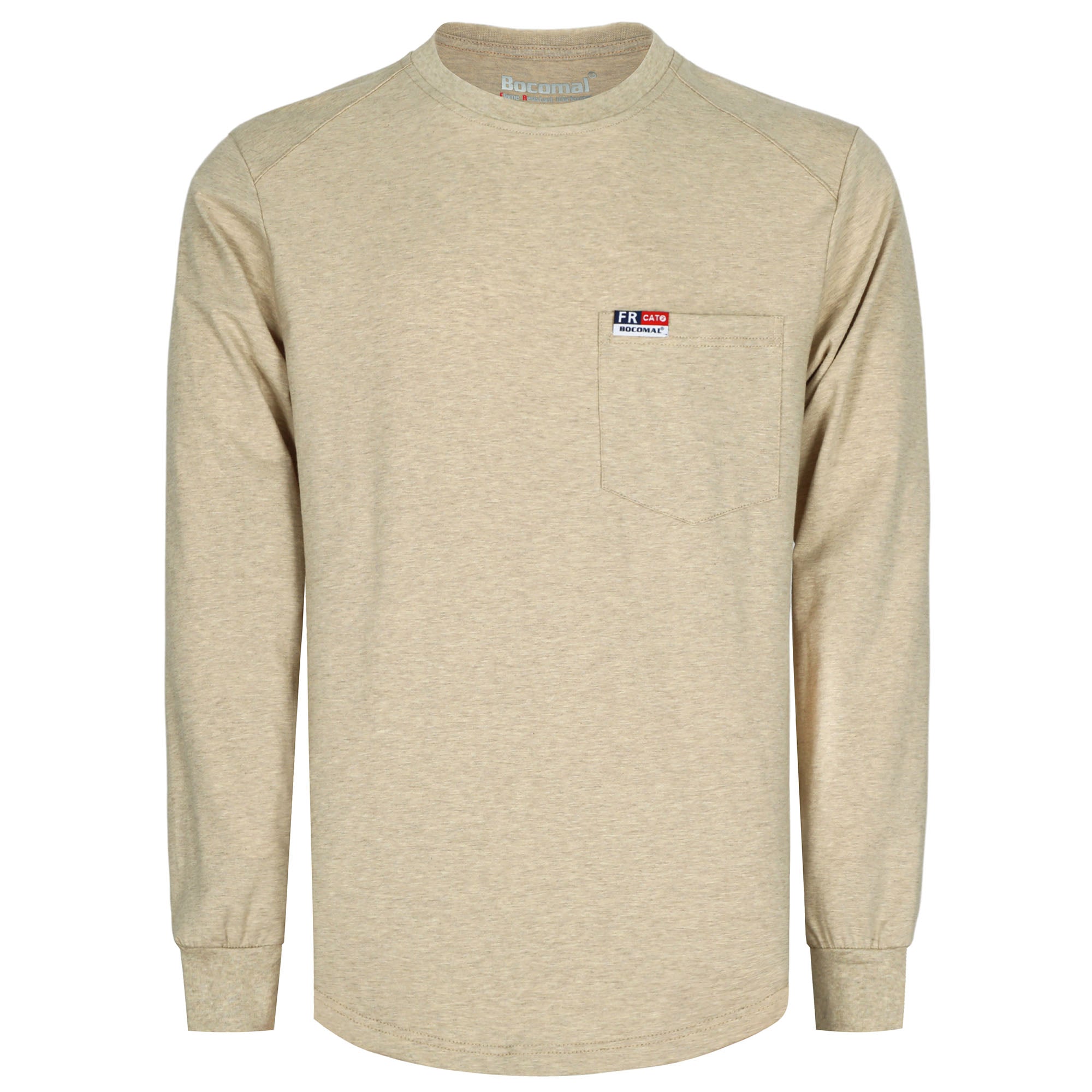 6OZ Crewneck Cotton Tencel Heather Blended Flame Resistant Work T-Shirt - A335