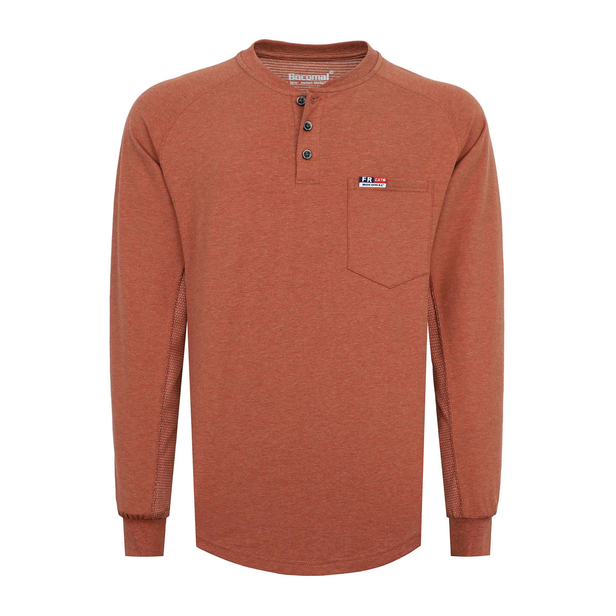 6OZ Henley Bird's-Eye Breathable Vented Mesh FR Tee