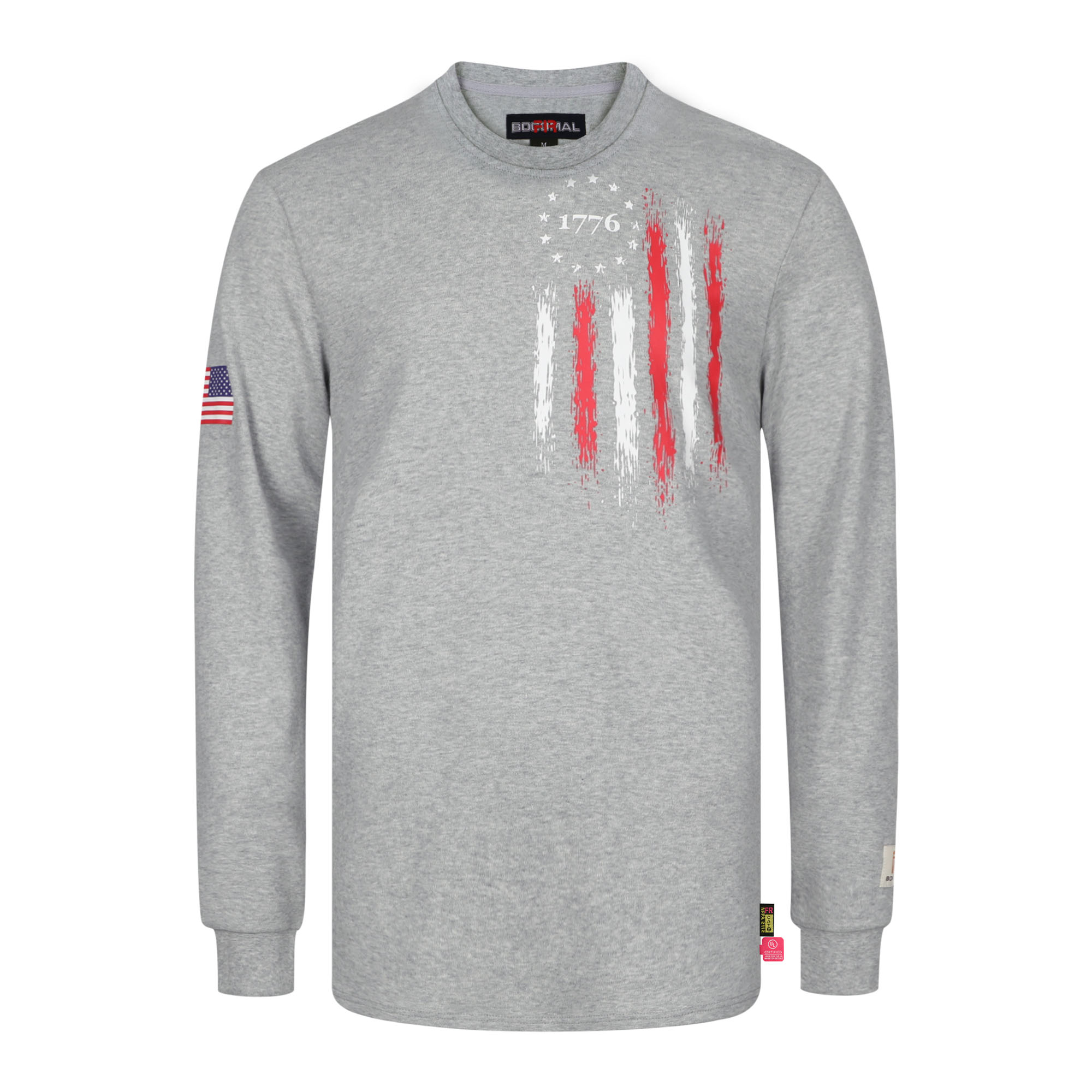 7oz Midweight Flame Resistant Flag/Skull Print Henley T-Shirts NFPA2112 CAT2-D1203