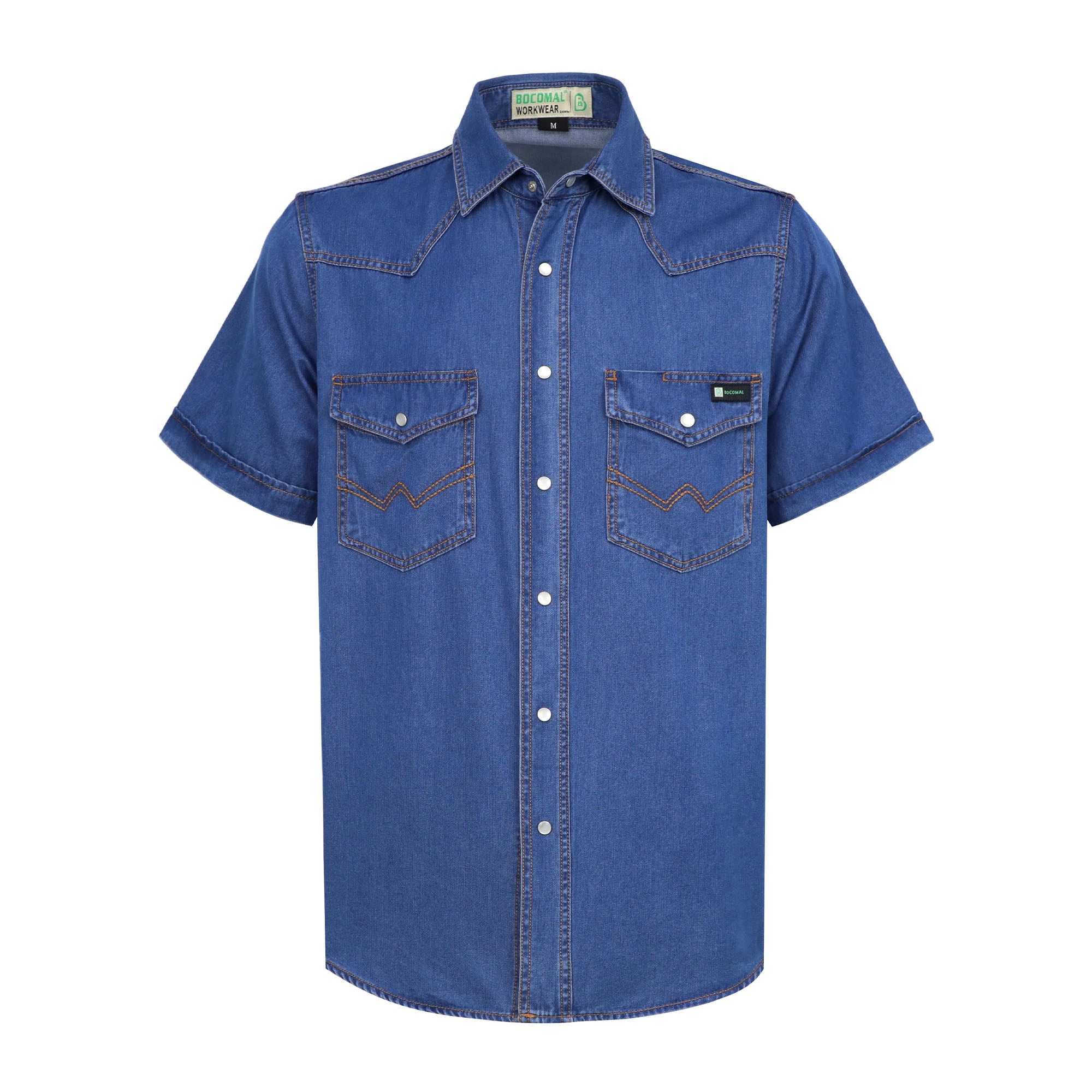 6.5OZ Short Sleeve Pearl Snap Denim Work Shirt (NON-FR) - SH052C