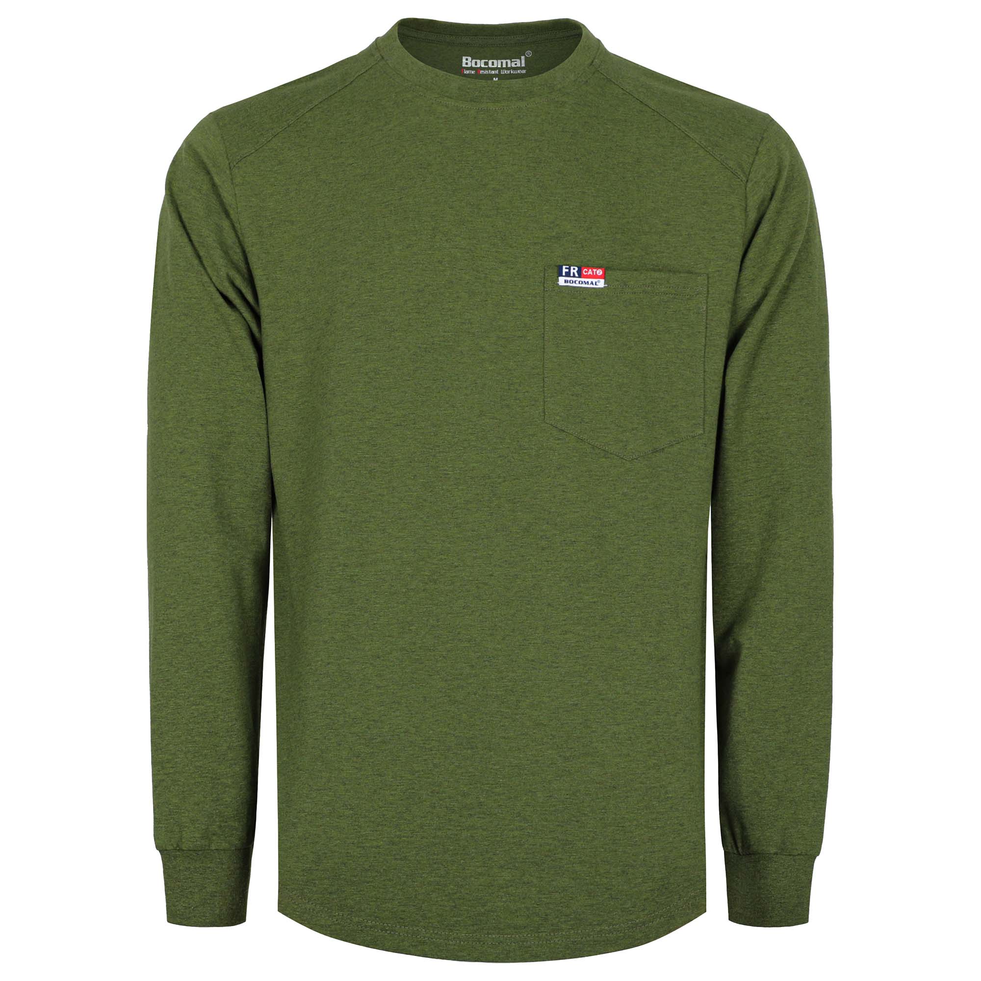 6OZ Crewneck Cotton Tencel Heather Blended Flame Resistant Work T-Shirt - A335