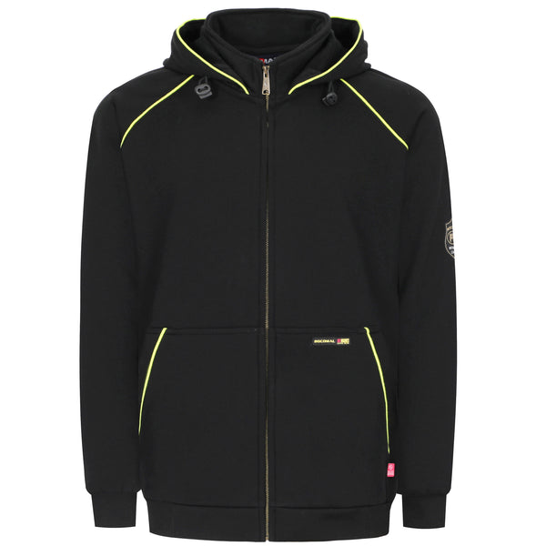 12oz Heavyweight Cotton Fleece Zipper Front FR Contrast Stripes Hooded Sweatshirts