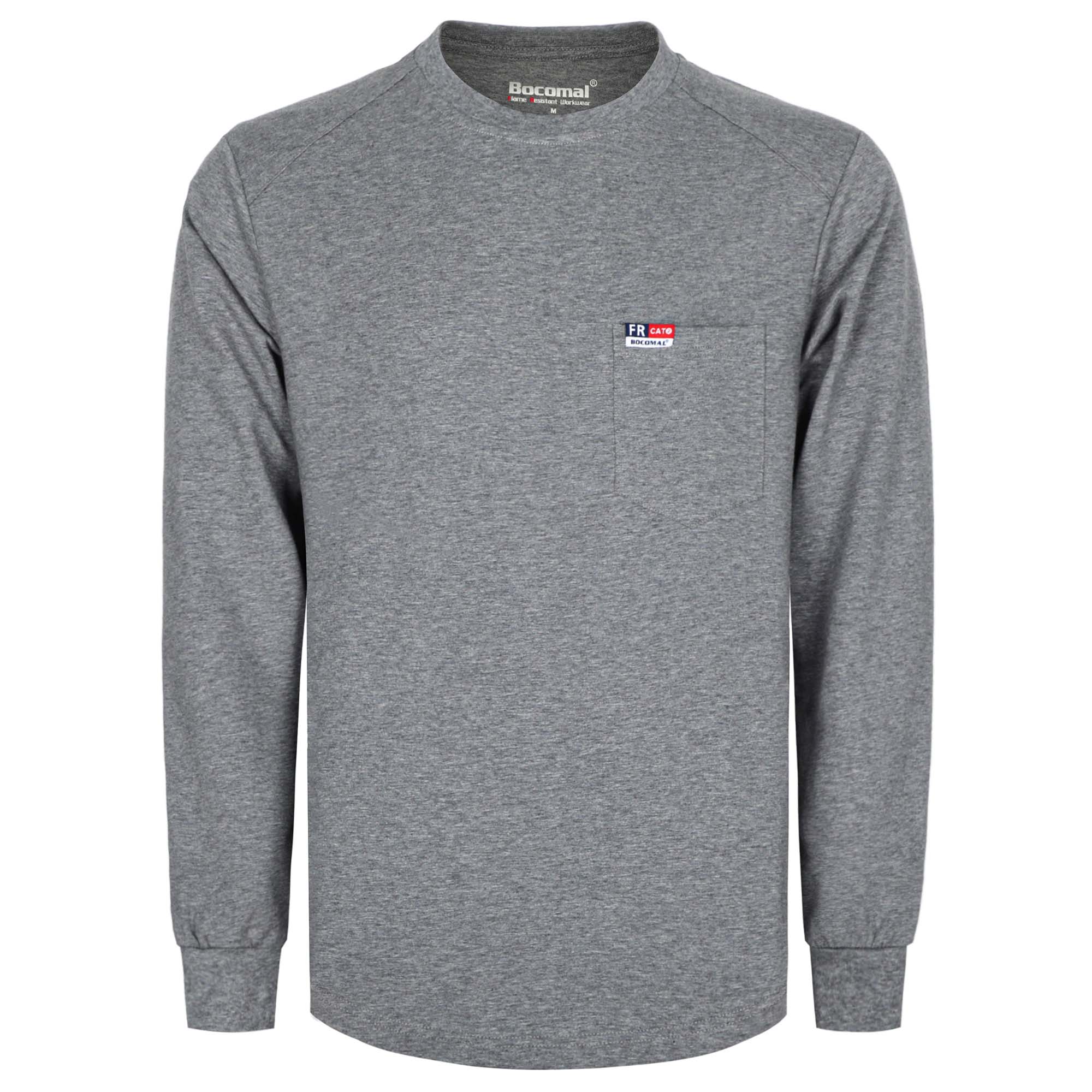 6OZ Crewneck Cotton Tencel Heather Blended Flame Resistant Work T-Shirt - A335