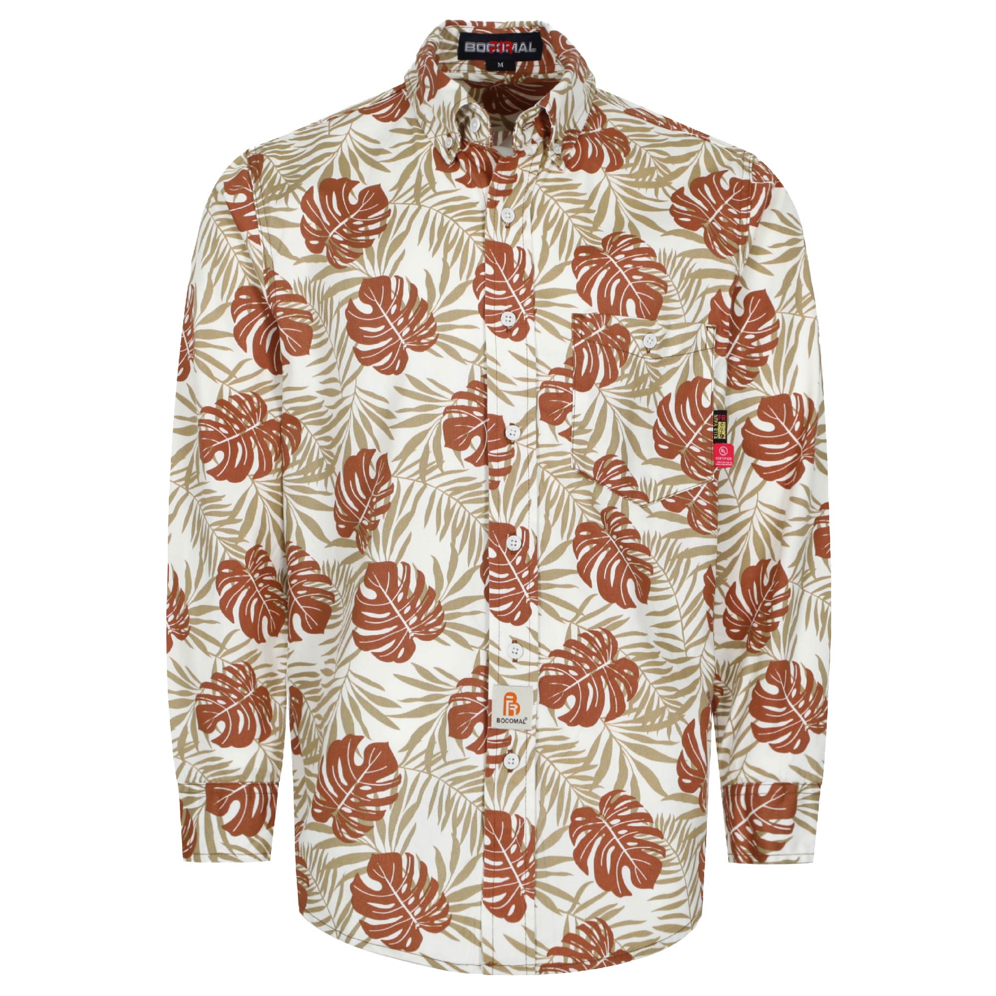 6.5OZ Printed Hawaii Lightweight Button Down Flame Resistant Shirts-0816A