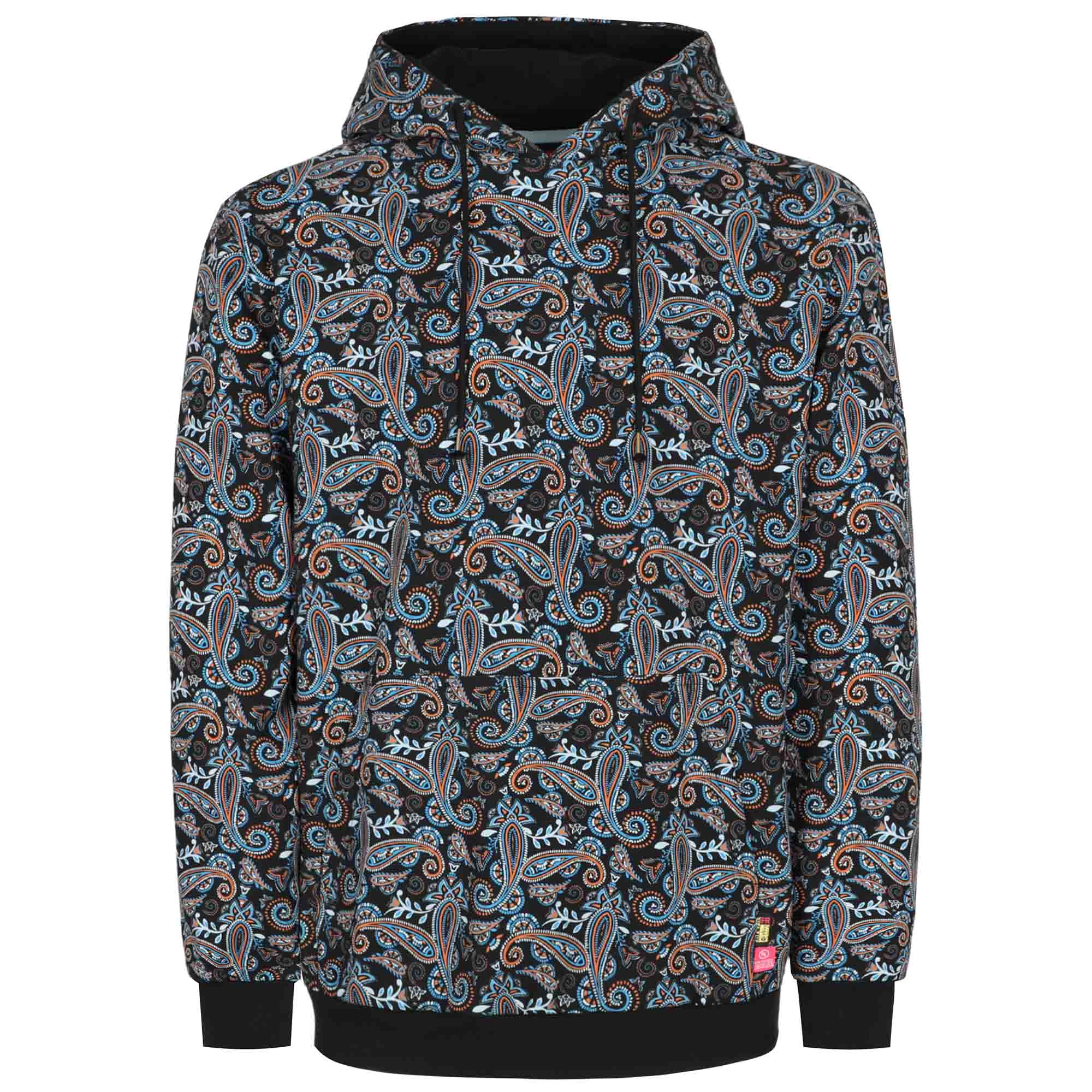 7.5oz Lightweight Paisley Printed Flame Resistant Hooded Sweatshirts Non Fleece -2613P