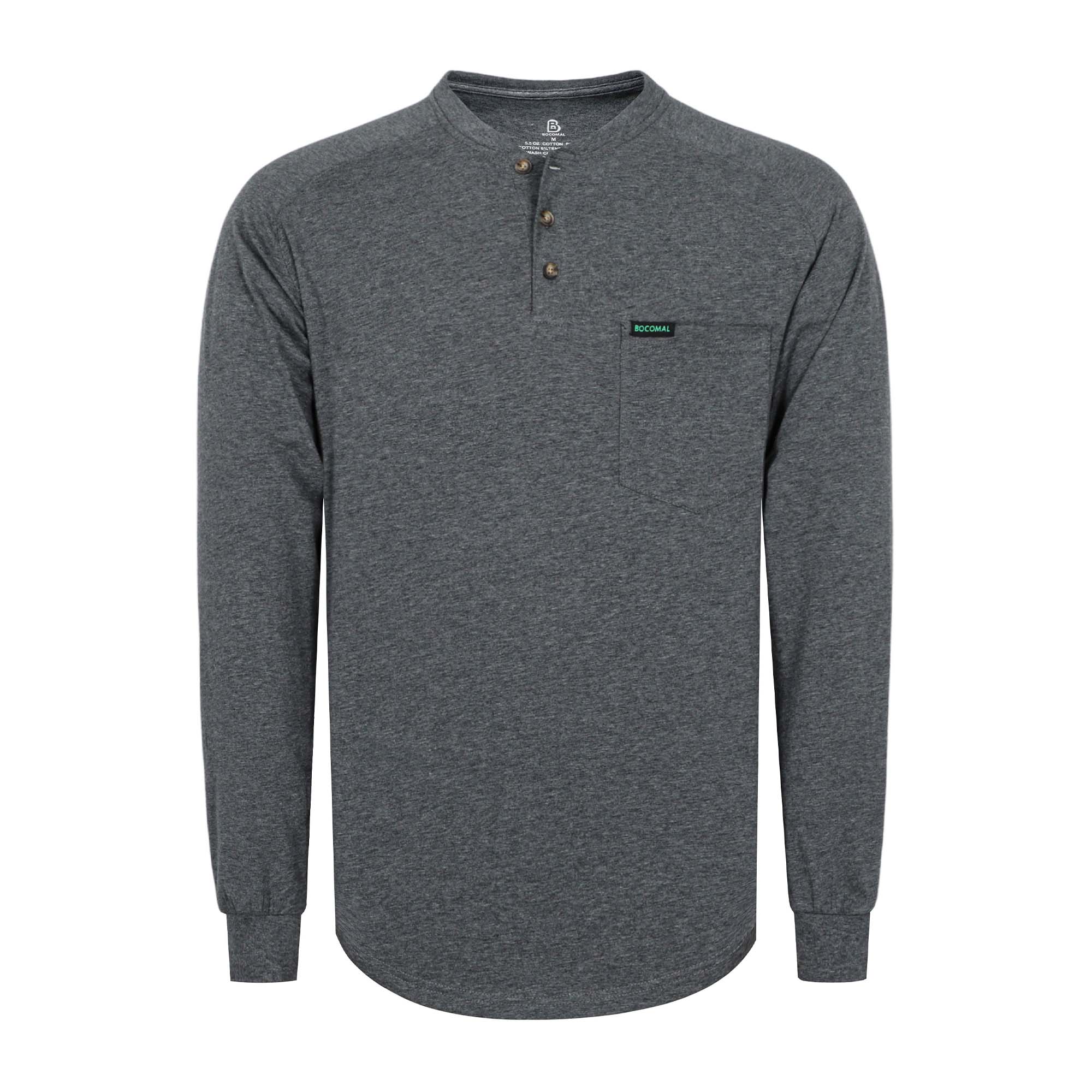 5OZ Men's Henley Soft Cotton Tencel Blended T-Shirt (NON-FR)-TS011B