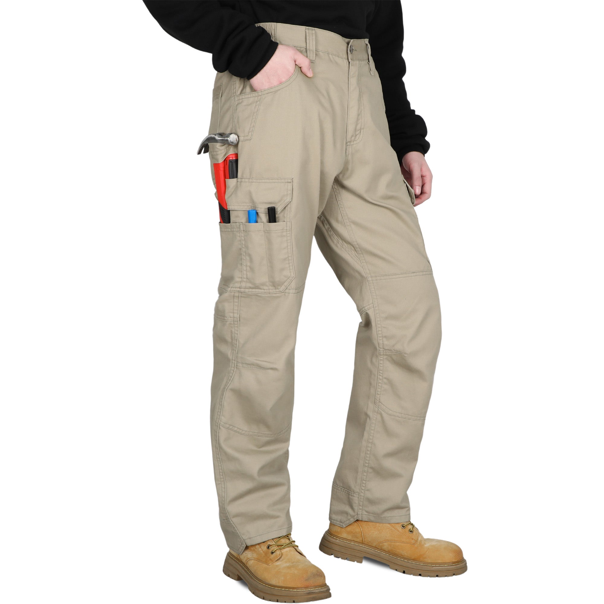 7oz Men's 12 Multi-Pockets 100% C Dura Comfort Water/Stain Resistant Work Cargo Pants - 031D