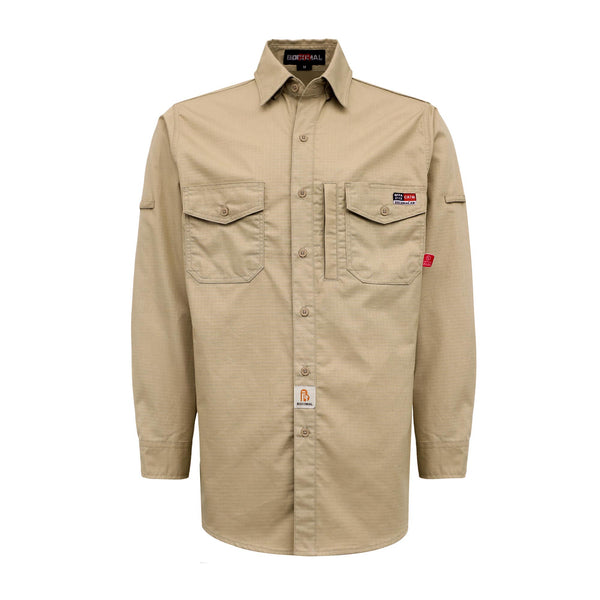 6OZ Solid Color Ripstop Shirt With Button/Water  Repellent Finish