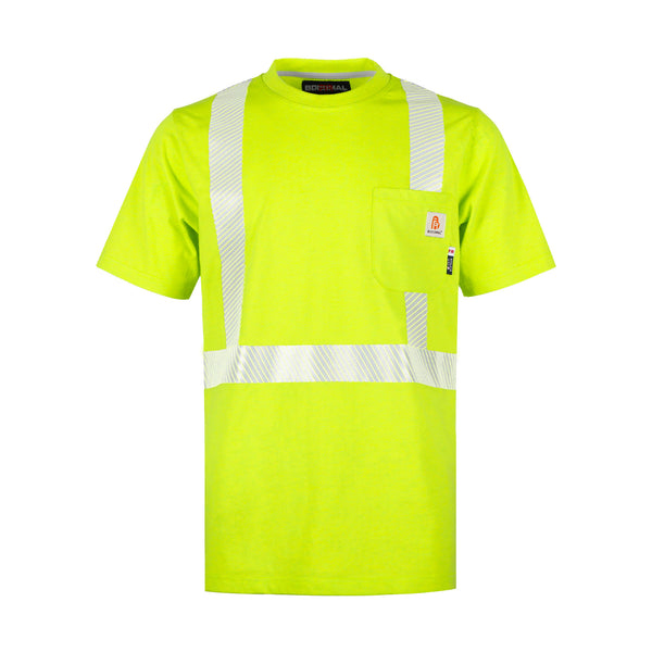 6oz Hi Vis Short Sleeve Flame Resistant Shirt Yellow Men's Safety Shirts