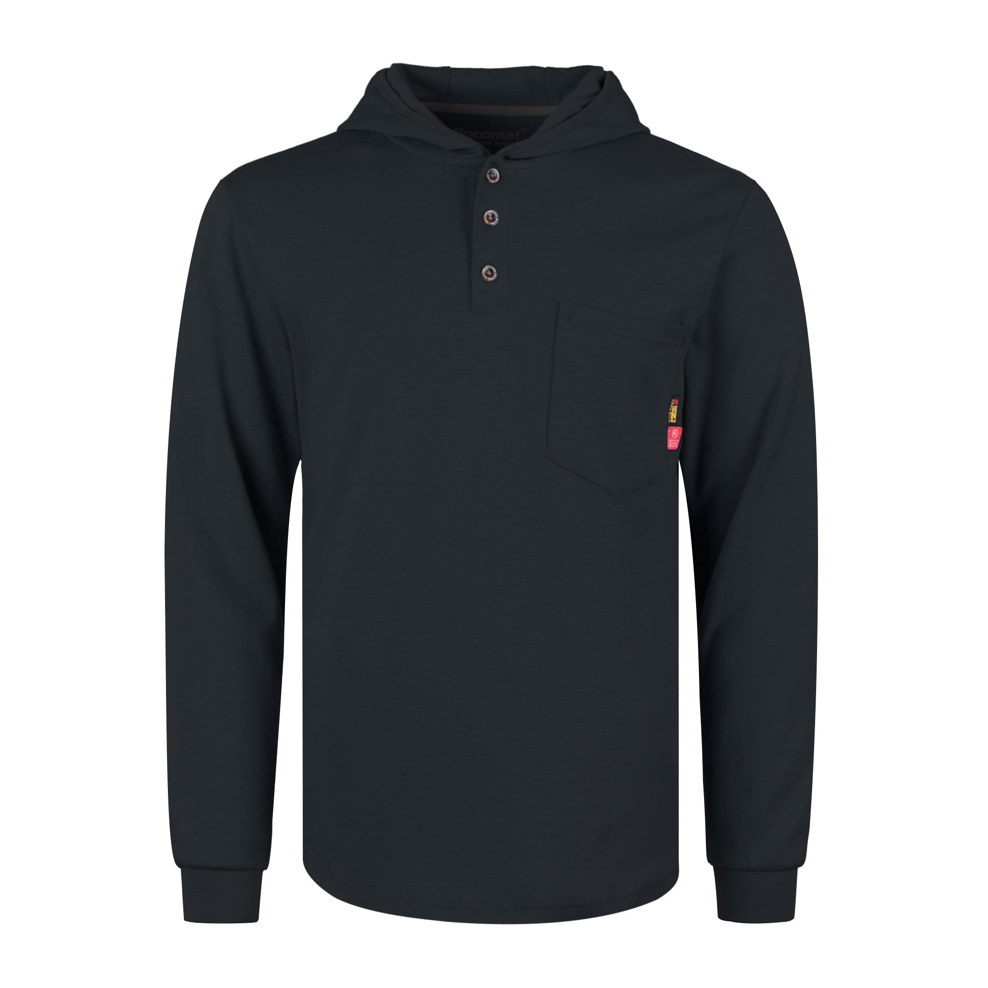 7OZ Cotton Flame-Resistant Hooded Henley T-Shirt - B103