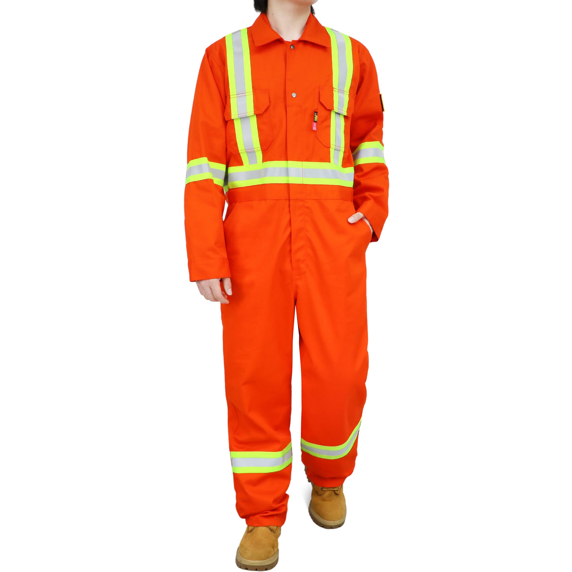 7.5OZ Cotton Twill FR Hi Vis Work Coverall - 2401HV