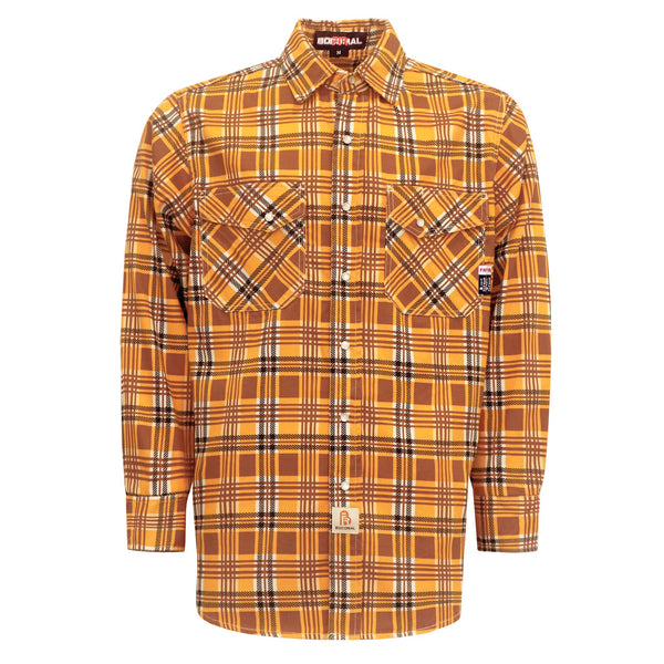 6.5OZ Printed Plaid Shirts With Pearl Snap(Final Sale)-3916