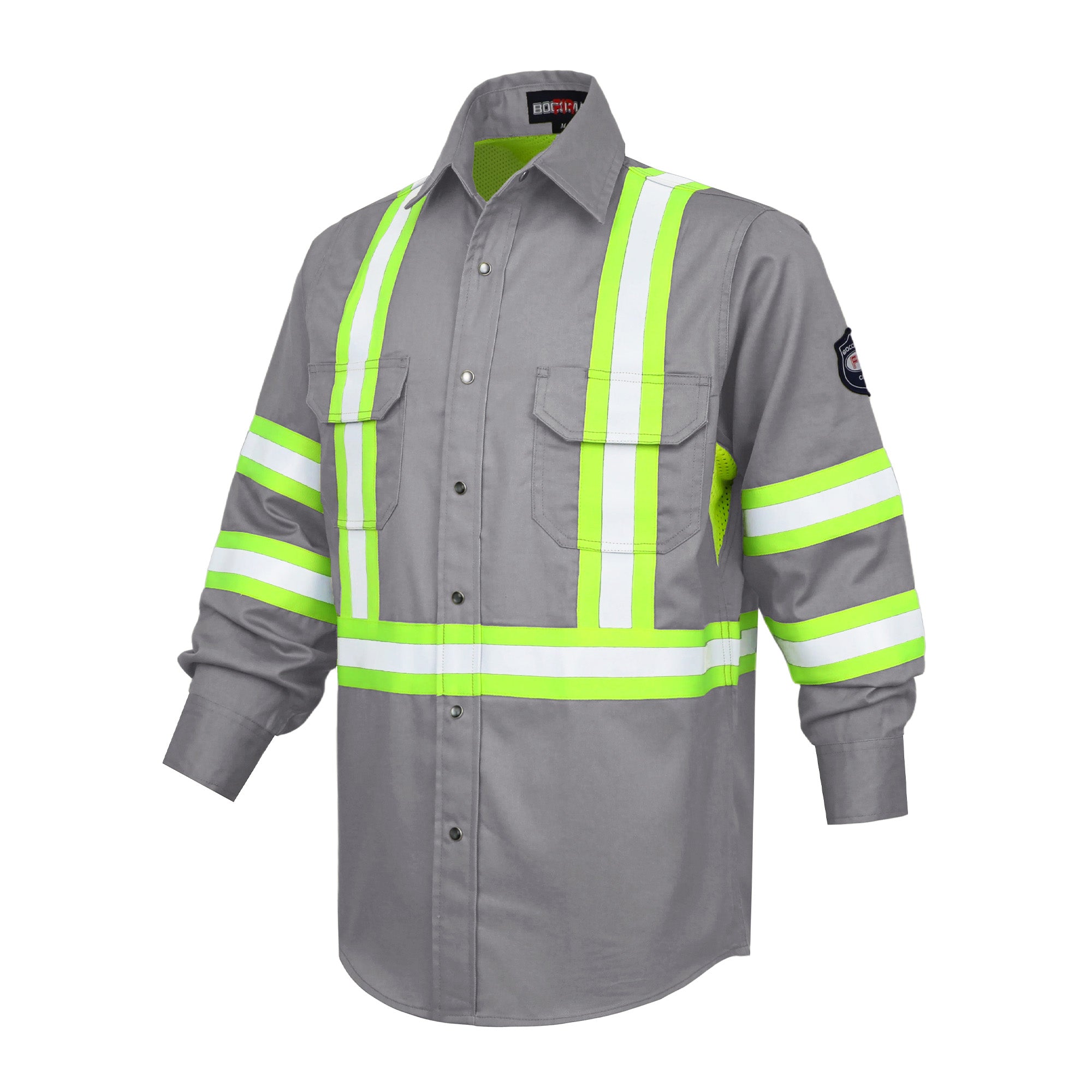 6.5OZ Lightweight Reflective High Visibility Breathable Mesh Vented FR Shirts - B207HV