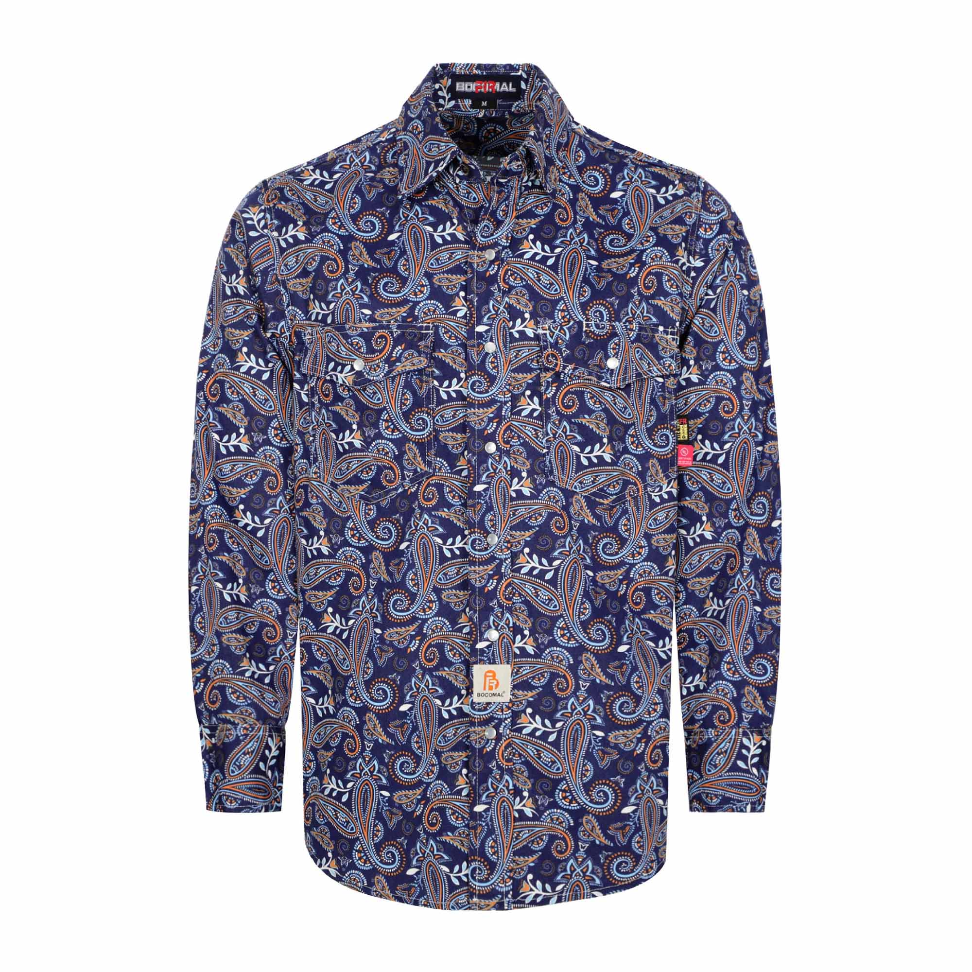 6.5OZ Lightweight Printed FR Shirts With Pearl Snap-0916A