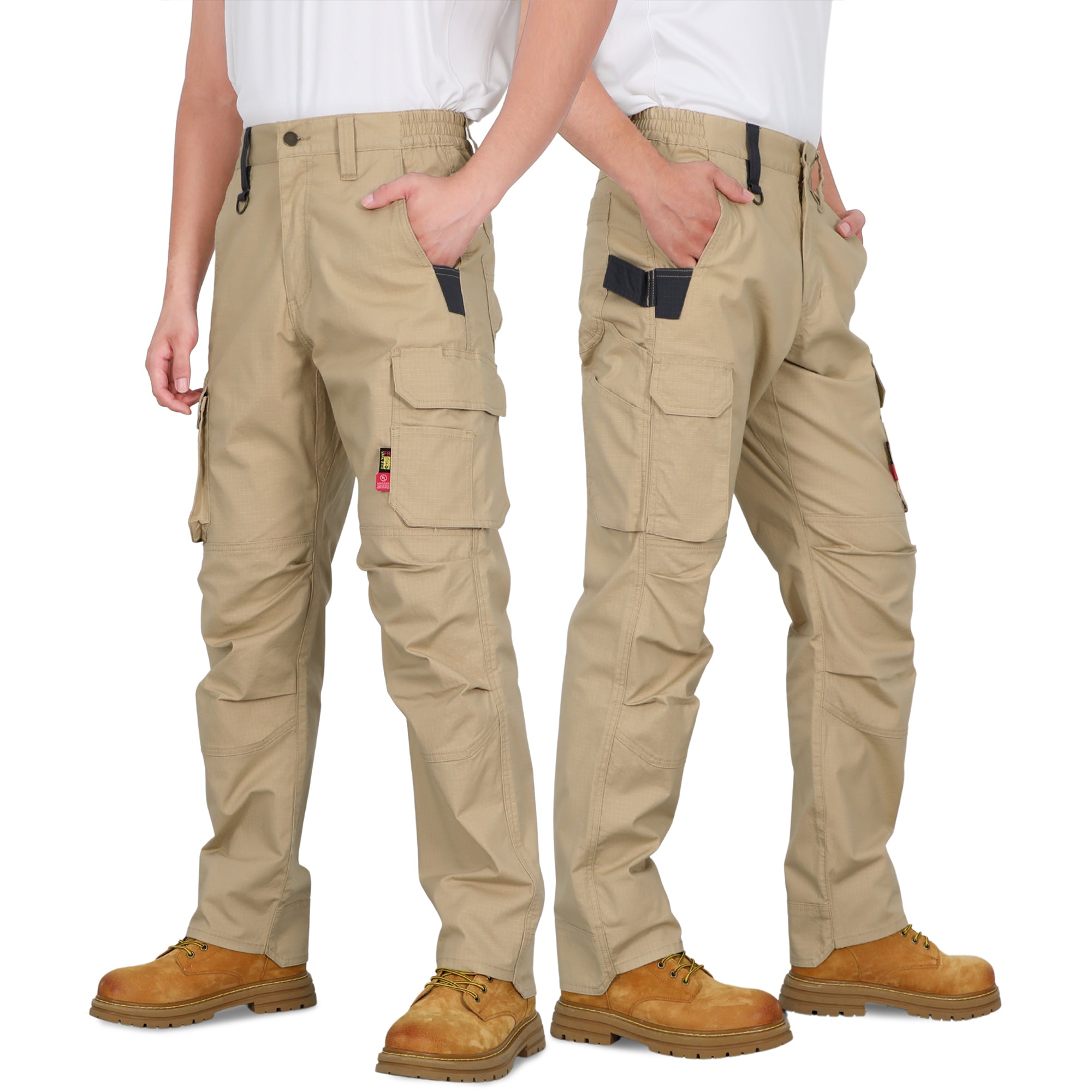 6oz Lightweight Rip stop Relaxed Fit FR Stretch Cargo Reinforced Work Carpenter Pants-8528