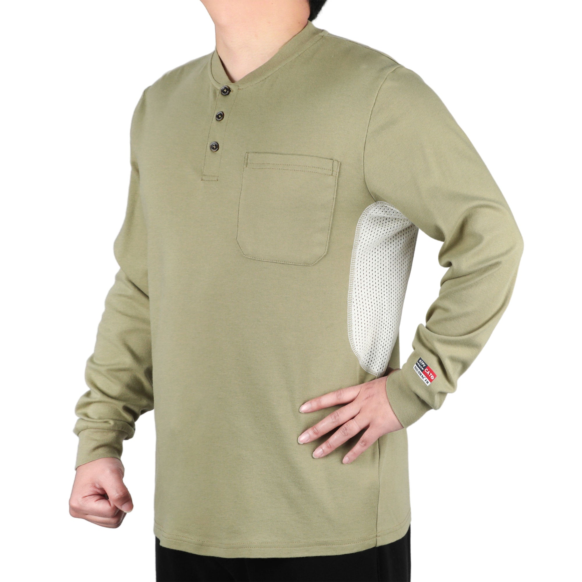 6OZ Button Pullover T-Shirts/Breathable Vented Design-6908