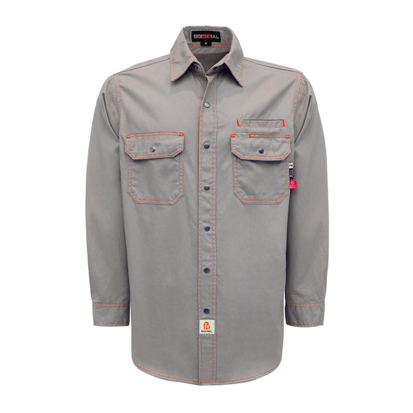 7.5OZ Solid Color  Shirts With Metal Button/Decorative Thread