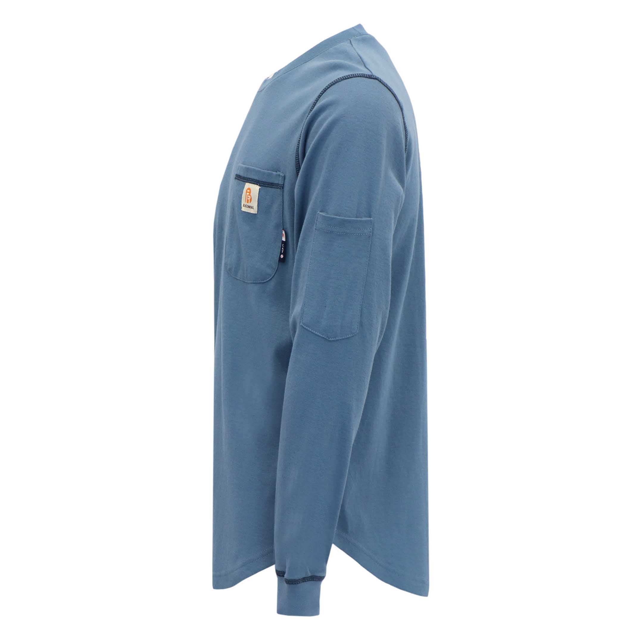 NFPA 2112 FR Shirt For Men TICOMELA FR Shirt - NFPA2112 Fire Retardant Long Sleeve Henley For Men Work Safety Shirt