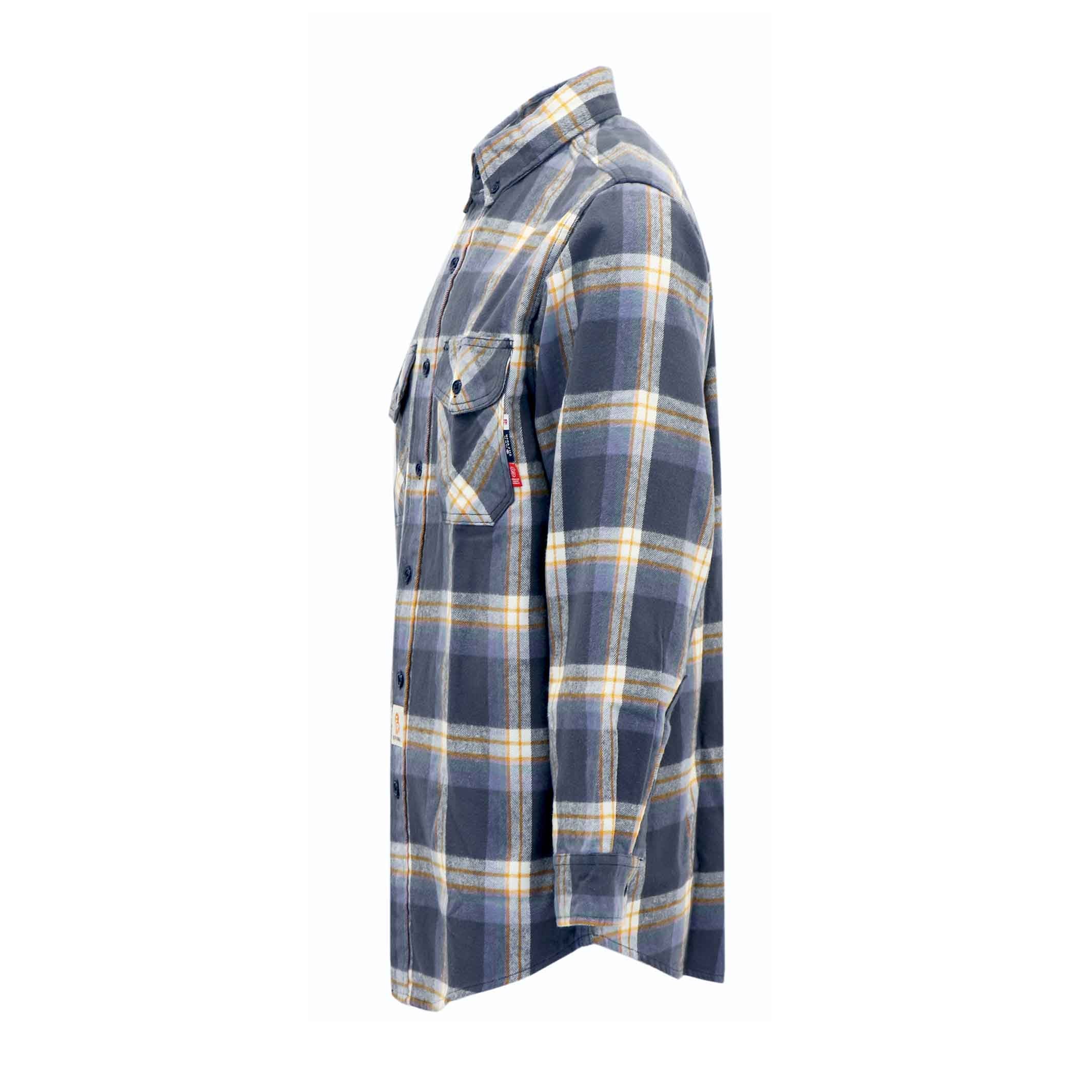 9.5OZ Plaid Flannel Shirts With Button(Final Sale)-3818