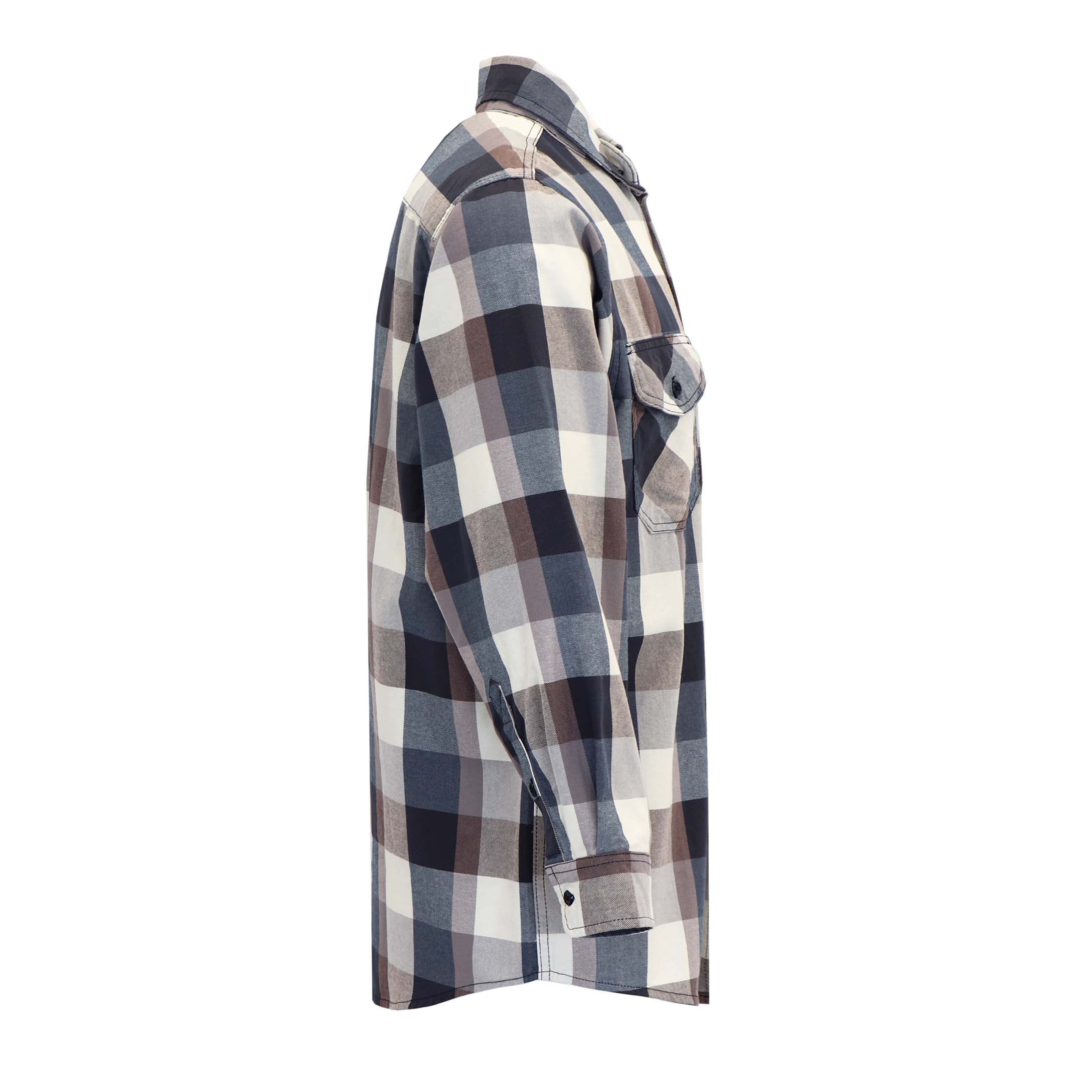 6.5OZ Big Printed Plaid Shirts With Button(Final Sale) - 3810